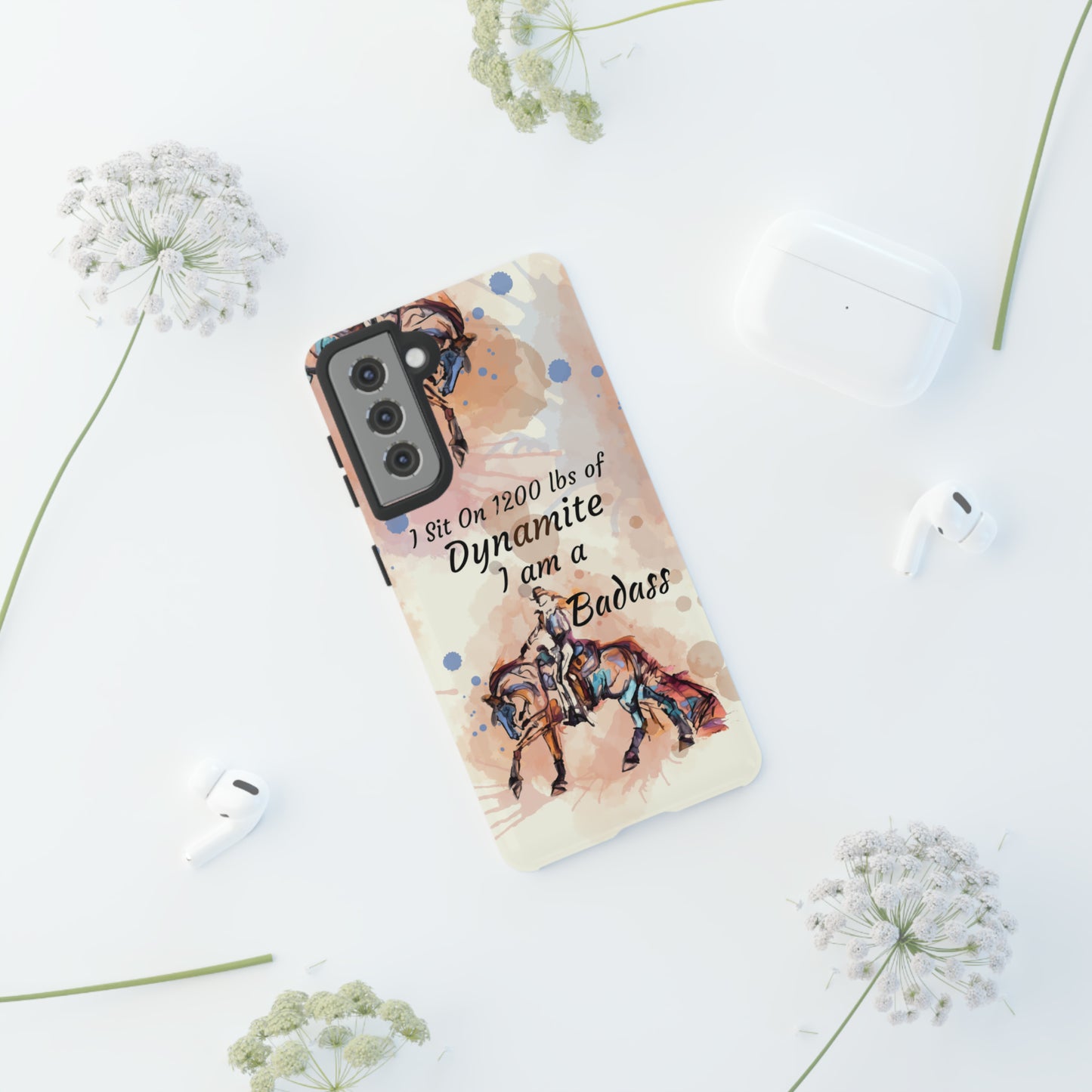 Swearing Western Watercolor Horse Horse Lover Gift Study Tough Case Phone Case.