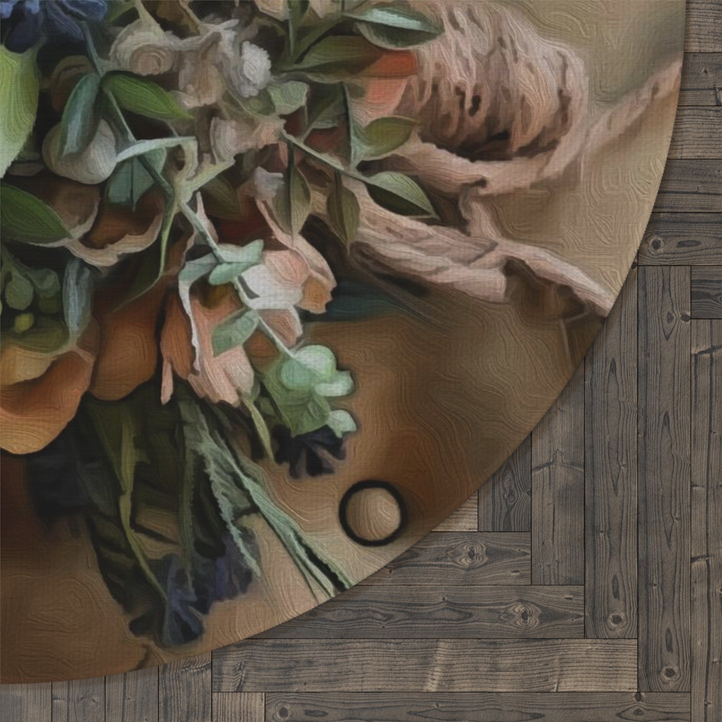Original Equestrian Art Round Rug. My original Artwork printed on a rug. Home Decor.