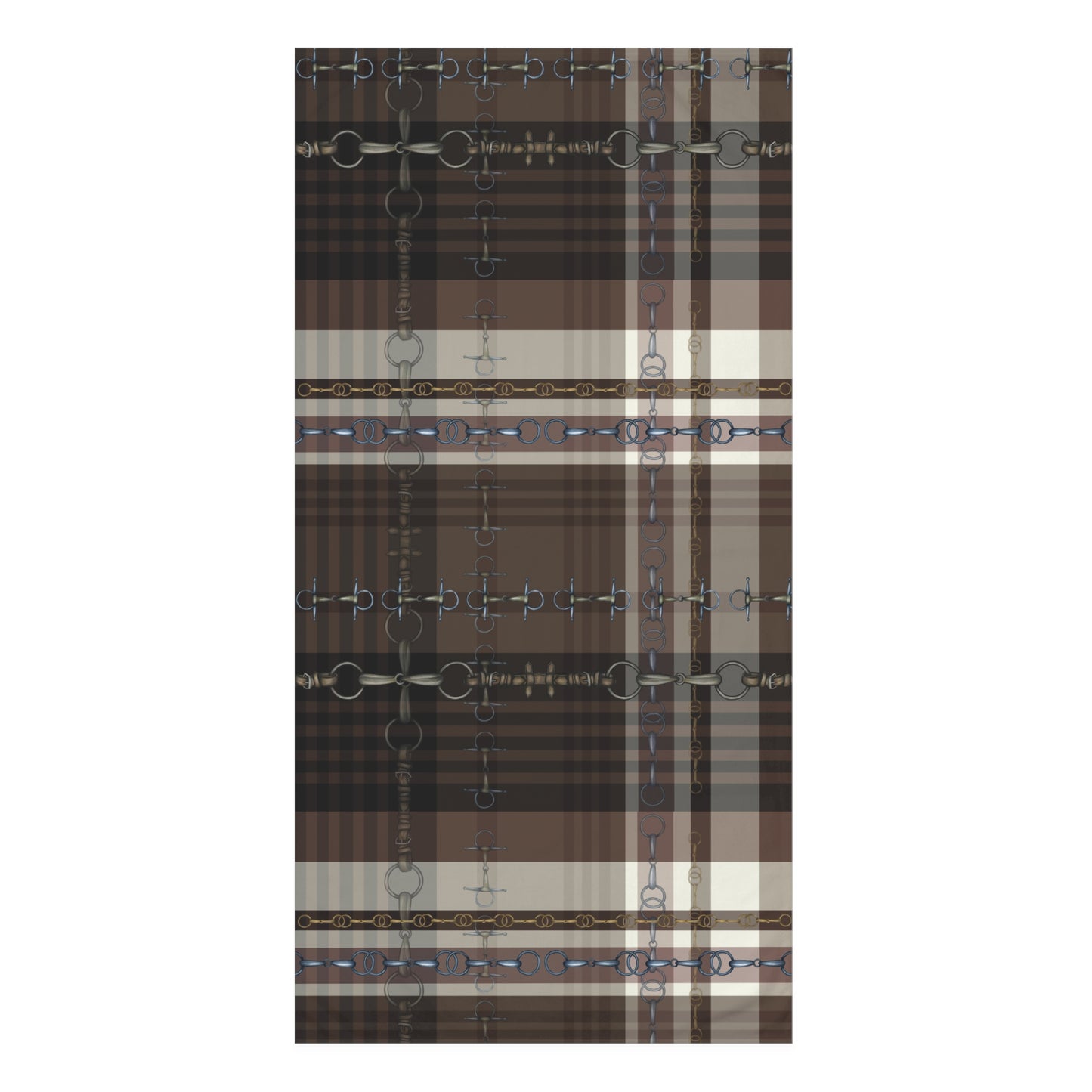 Brown Plaid with my snaffle Bit and reins Artwork Horse Luxury Bath Towel