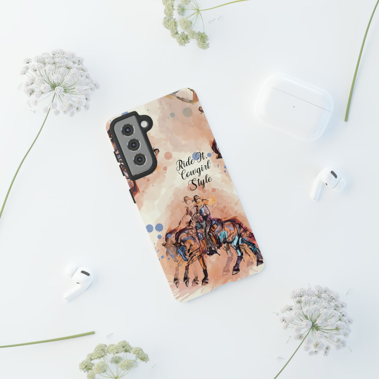 Raunchy Western Horse Watercolor Horse Horse Lover Gift Study Tough Case Phone Case.
