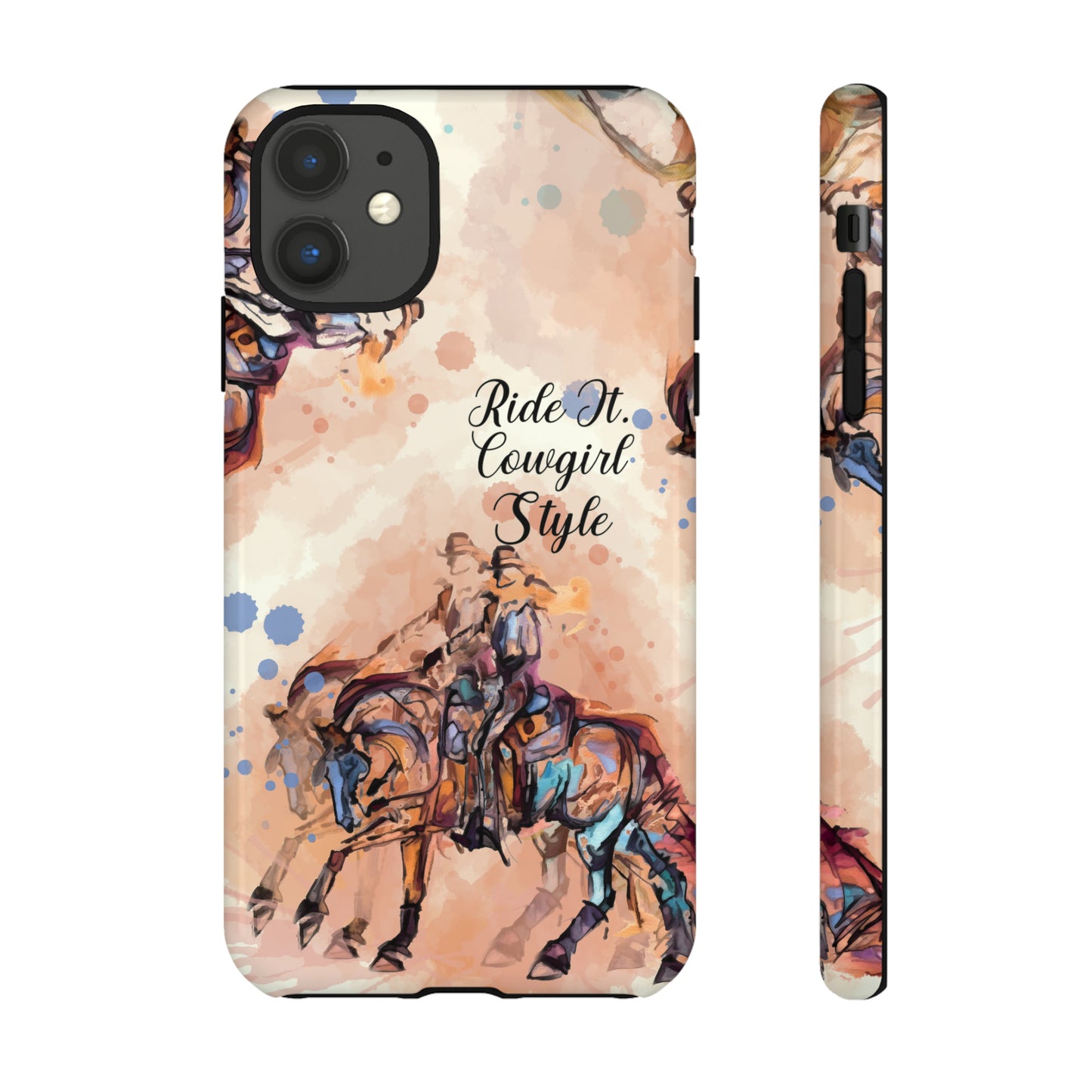 Raunchy Western Horse Watercolor Horse Horse Lover Gift Study Tough Case Phone Case.