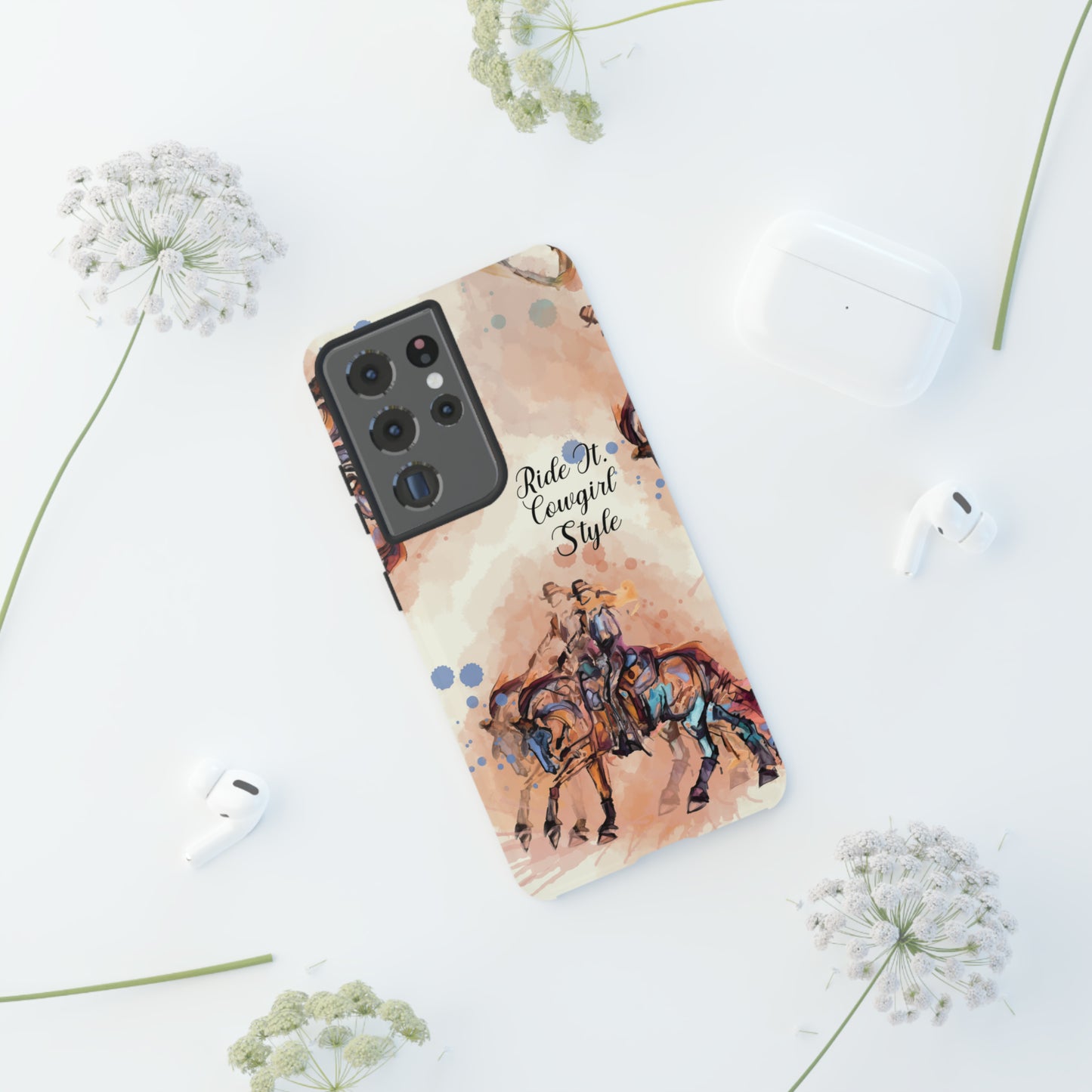 Raunchy Western Horse Watercolor Horse Horse Lover Gift Study Tough Case Phone Case.