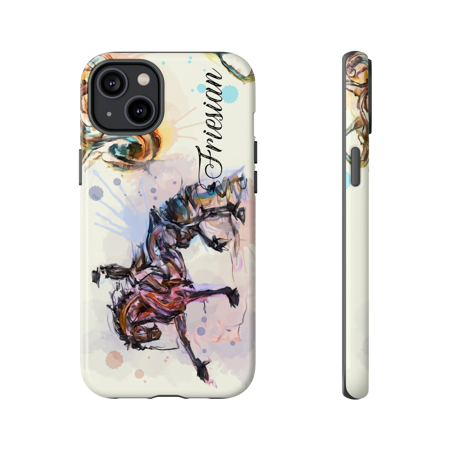 Friesian Watercolor Horse Horse Lover Gift Study Tough Case Phone Case.