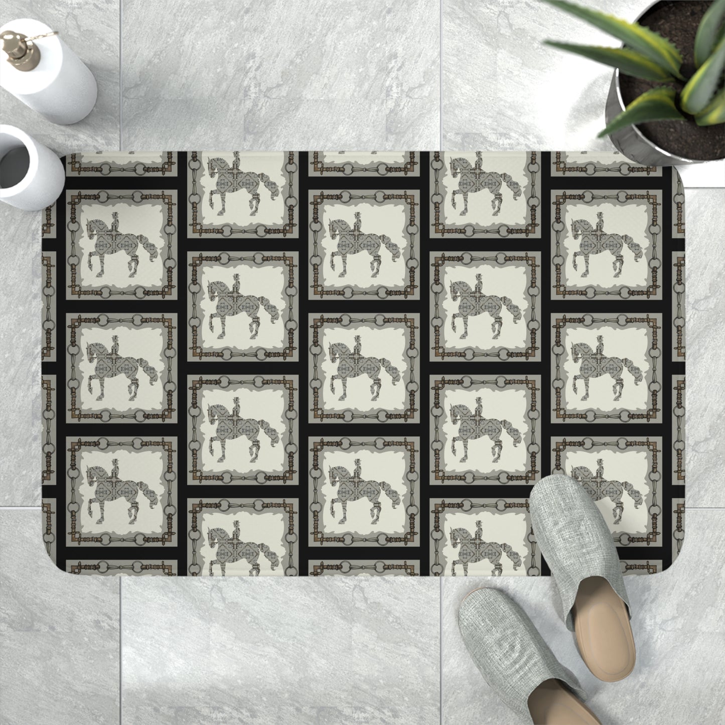 Dressage Snaffle Bit Memory Foam Bath Mat