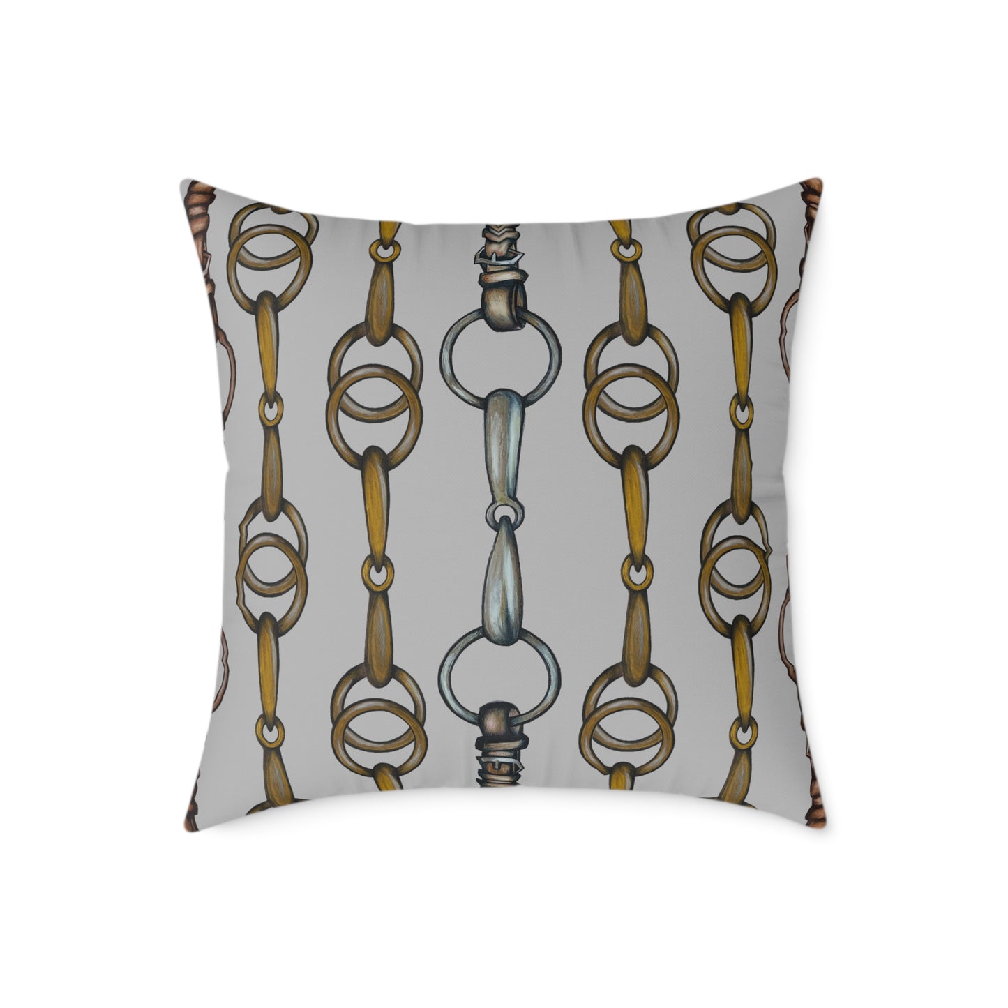 Snaffle Bit Equestrian Home Decor. Hunter Jumper Dressage Bit and Reins Pillow. My original Artwork printed on a pillow. 101 Bits co