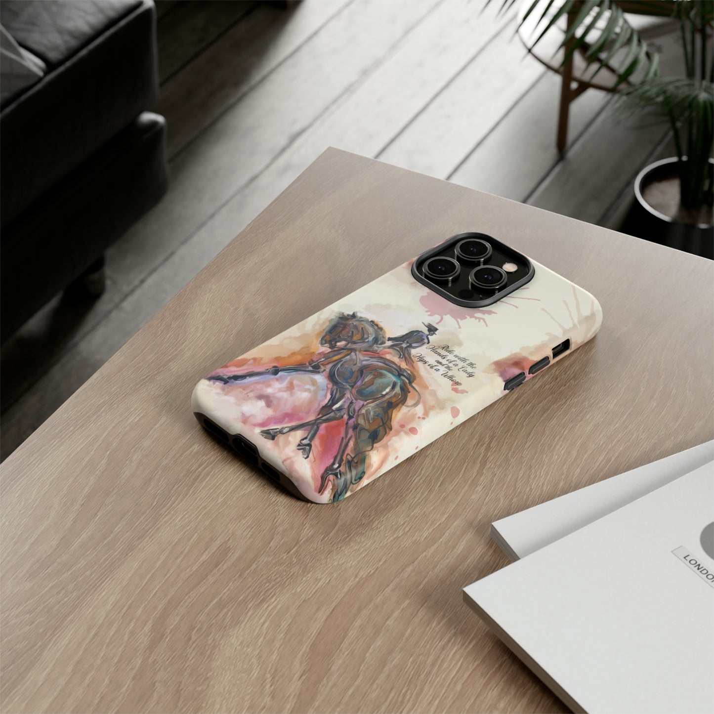 Raunchy Dressage Watercolor Horse Horse Lover Gift Study Tough Case Phone Case.