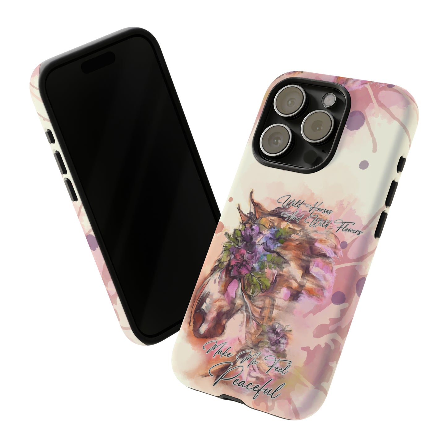 Romantic Equestrian Watercolor Horse Horse Lover Gift Study Tough Case Phone Case.