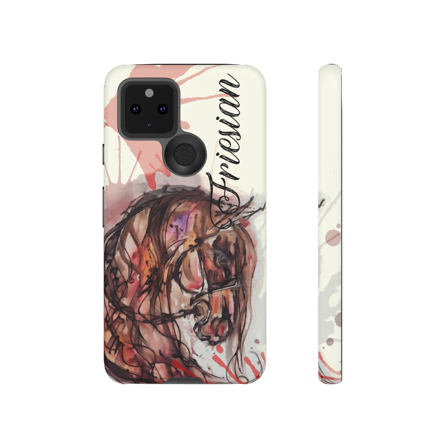 Friesian Watercolor Flower crown Horse Horse Lover Gift Study Tough Case Phone Case.
