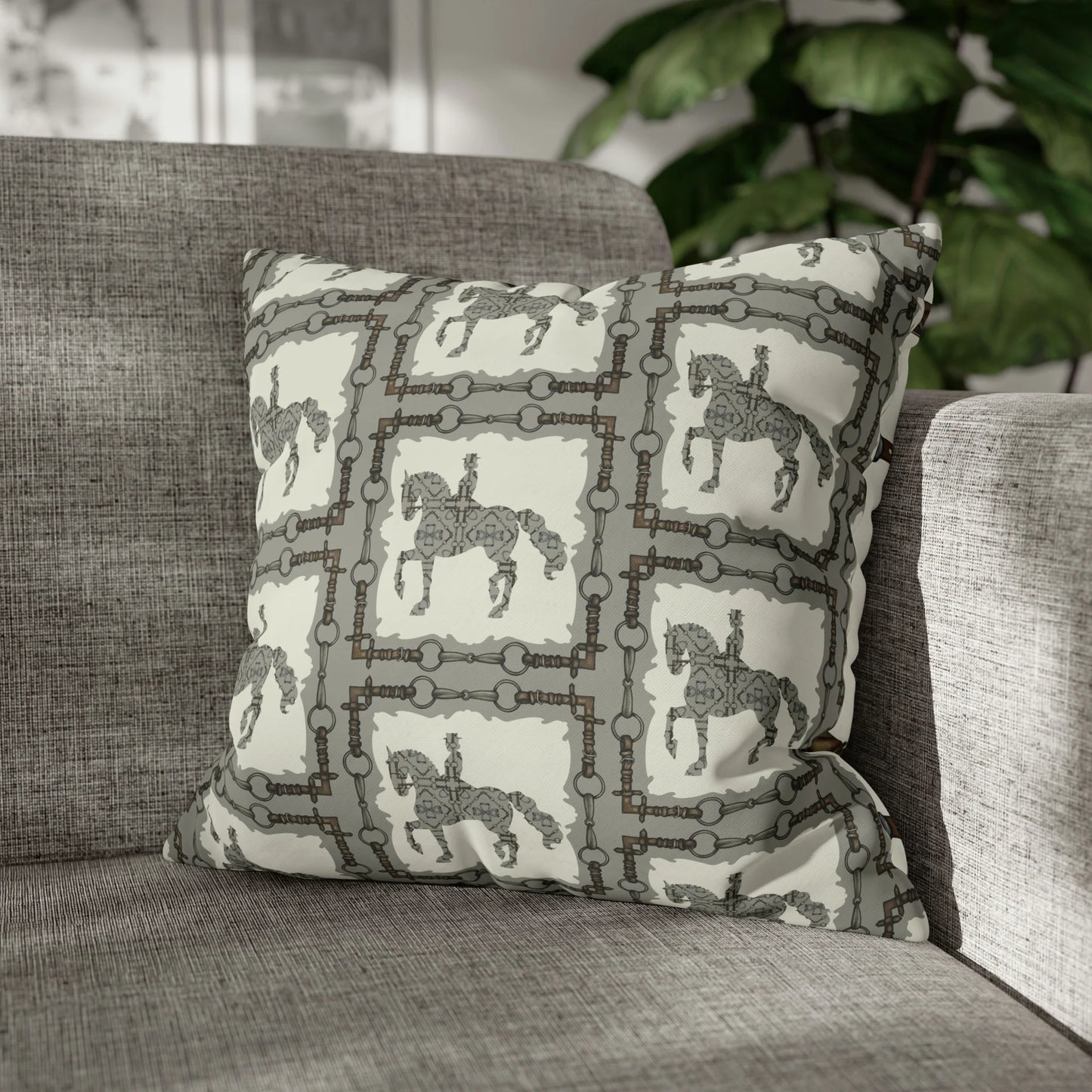 Double Sided Dressage Equestrian Chaos Bit Pillow Case