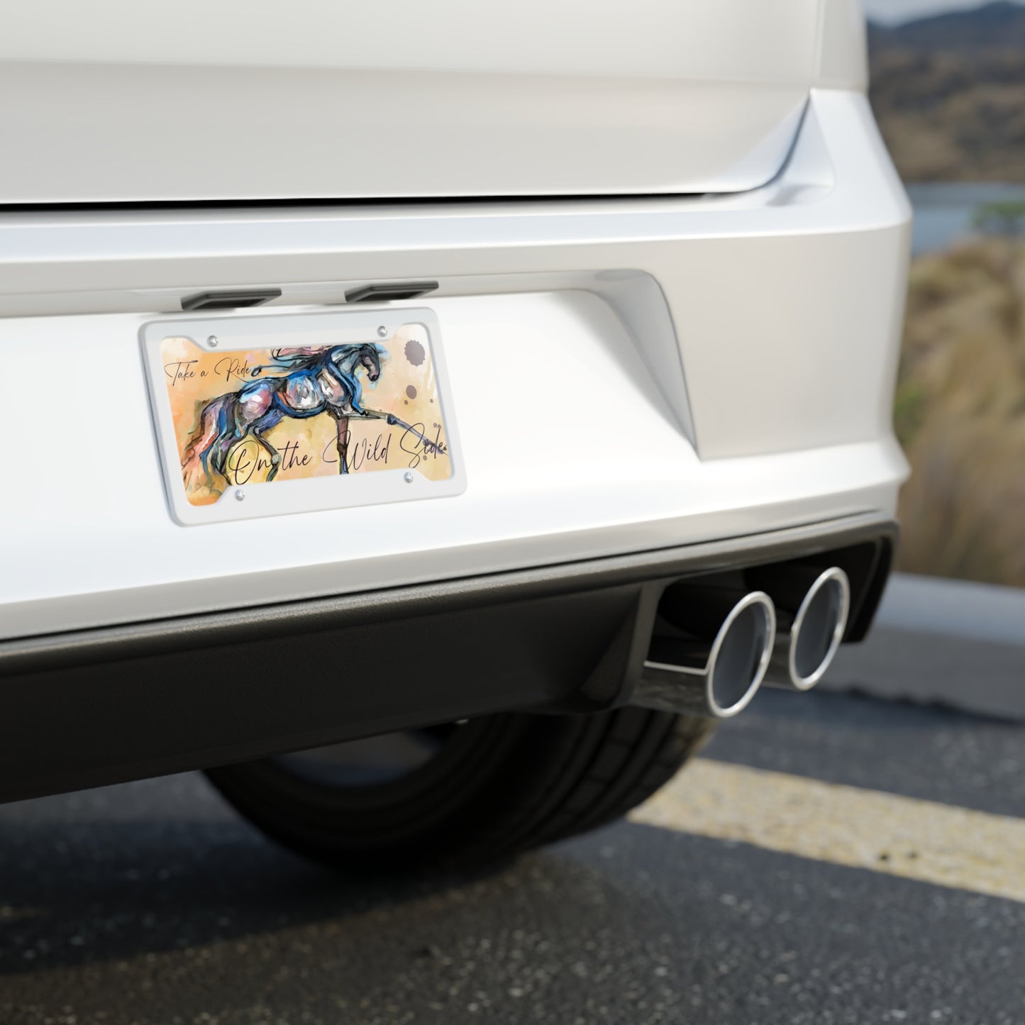 Equestrian Art Horse Painting License Plate