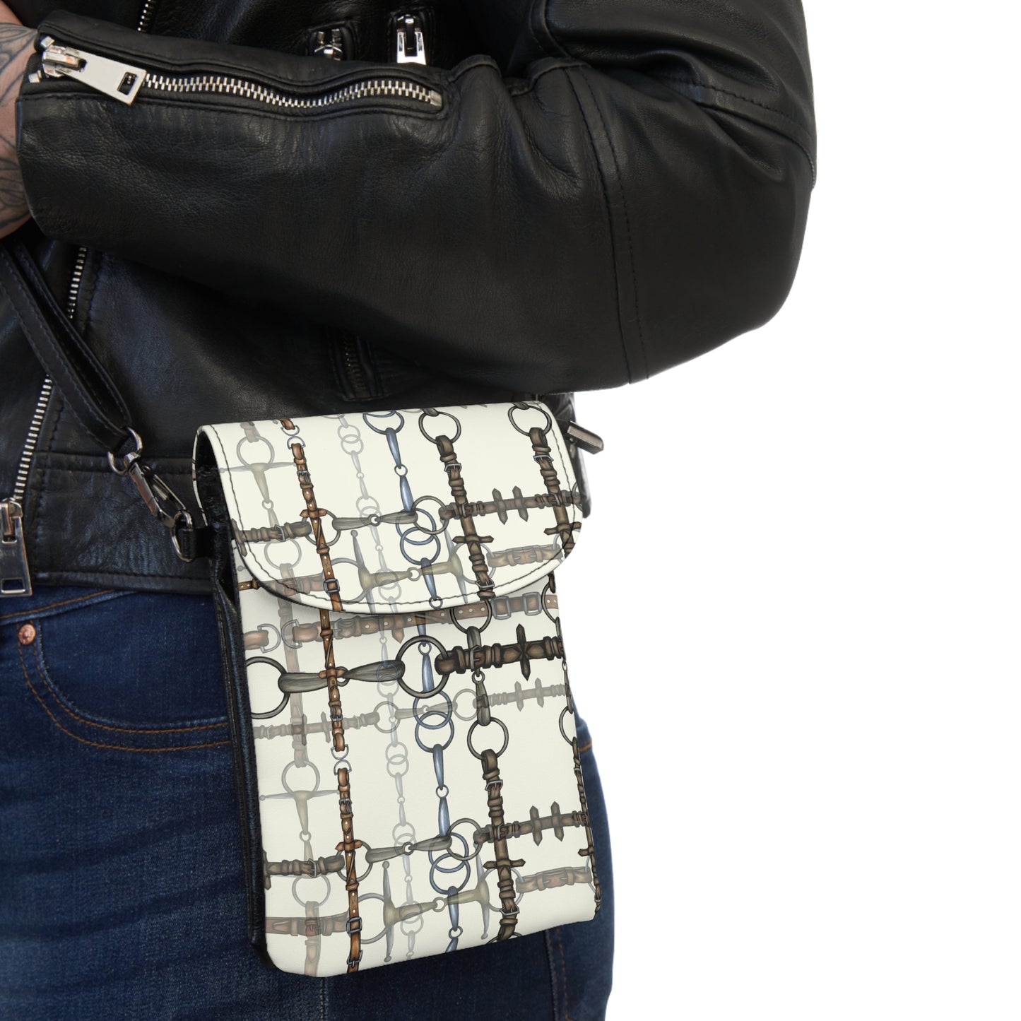 Snaffle Bit Ivory Cell Phone Wallet Purse