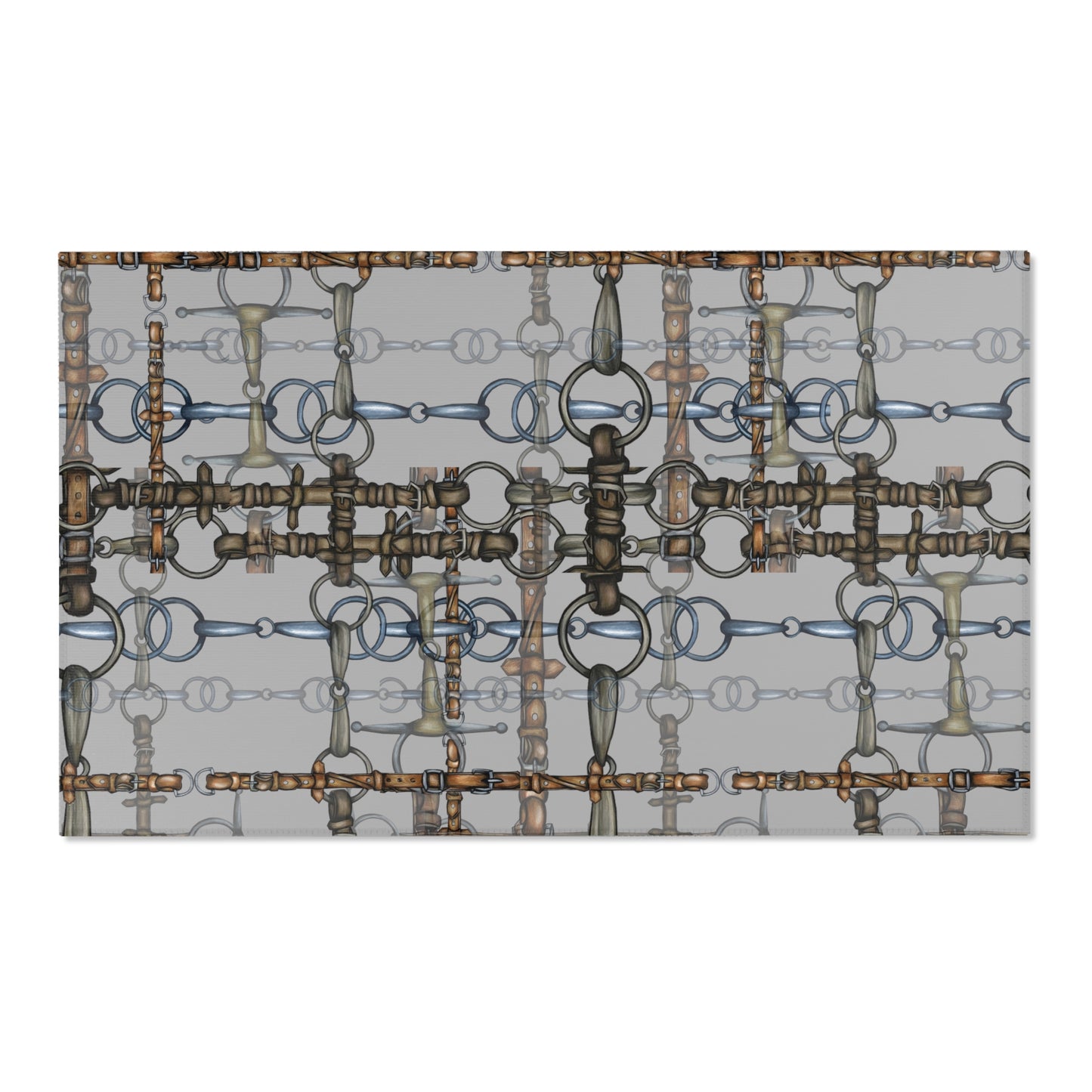 Equestrian Snaffle Bit Pattern Area Rug - Show Stall Mat - Tack Room Rug - Horse Lovers Gift