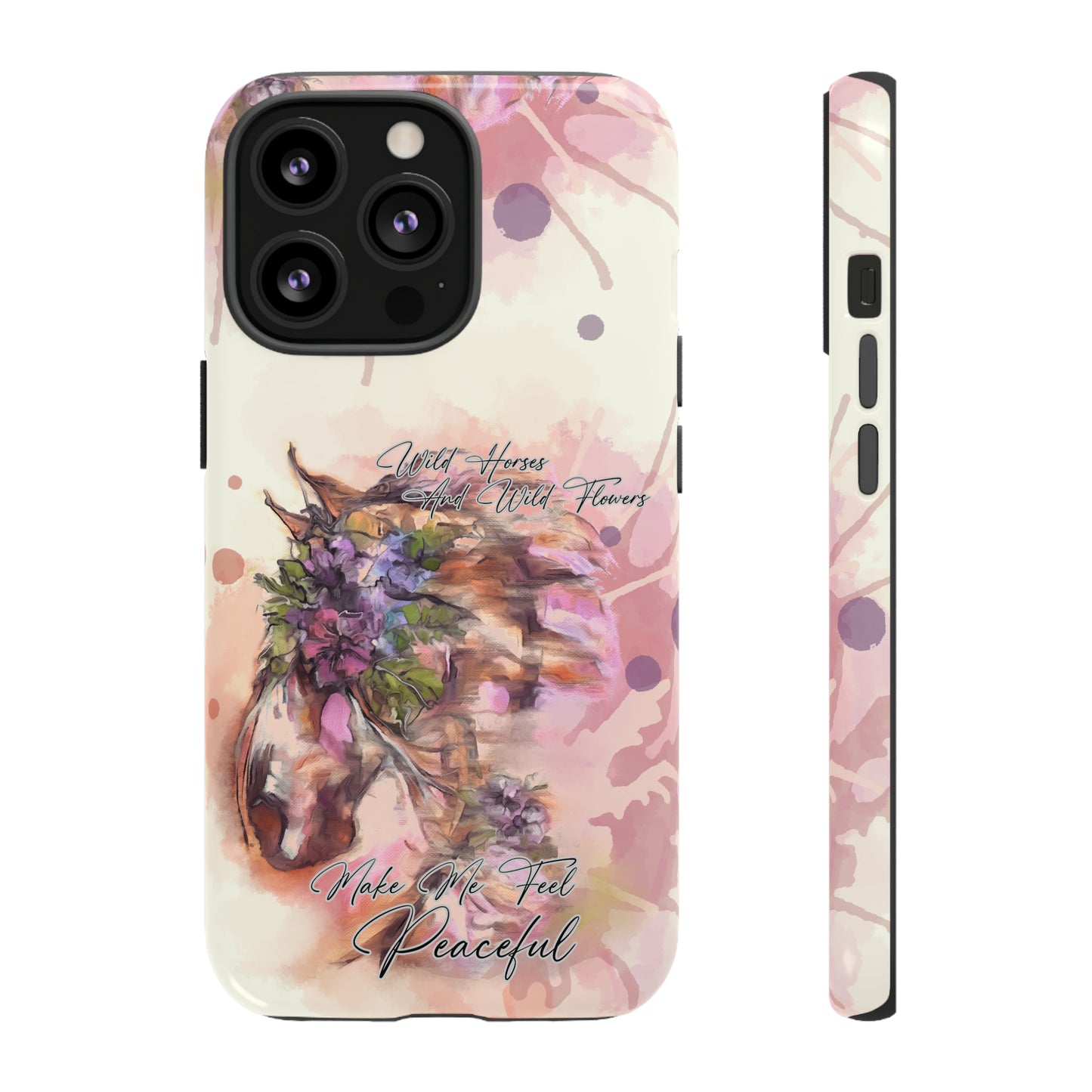 Romantic Equestrian Watercolor Horse Horse Lover Gift Study Tough Case Phone Case.