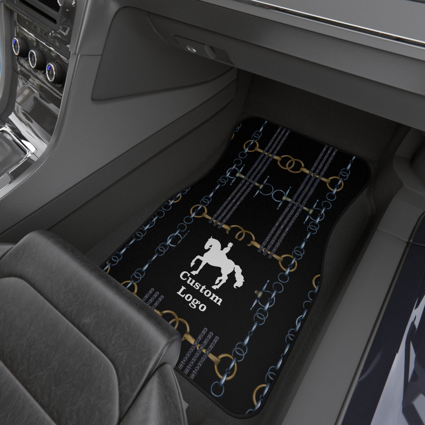 Customizable Reins and Bit Pattern Car Mats (Set of 4)