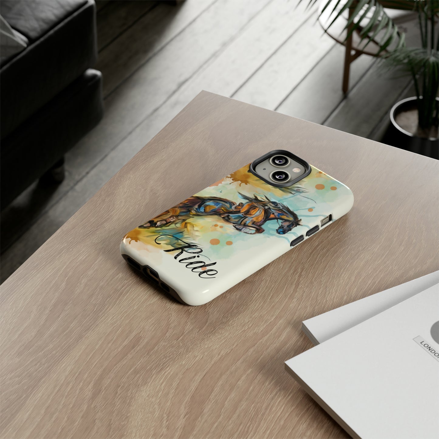 Water color Hunter Jumper Horse arena Study Tough Case Phone Case.