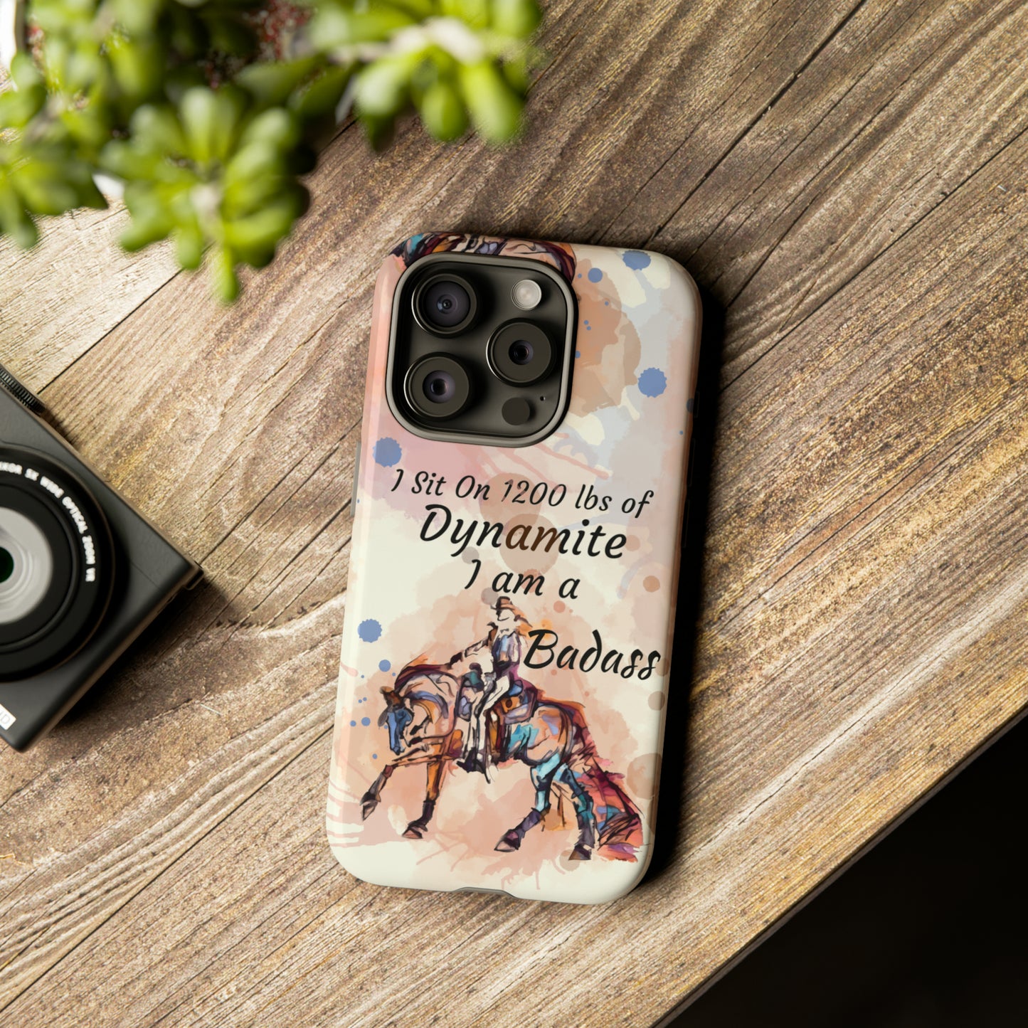 Swearing Western Watercolor Horse Horse Lover Gift Study Tough Case Phone Case.