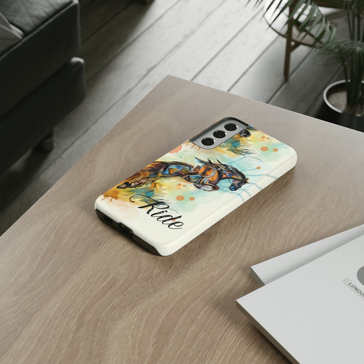 Water color Hunter Jumper Horse arena Study Tough Case Phone Case.