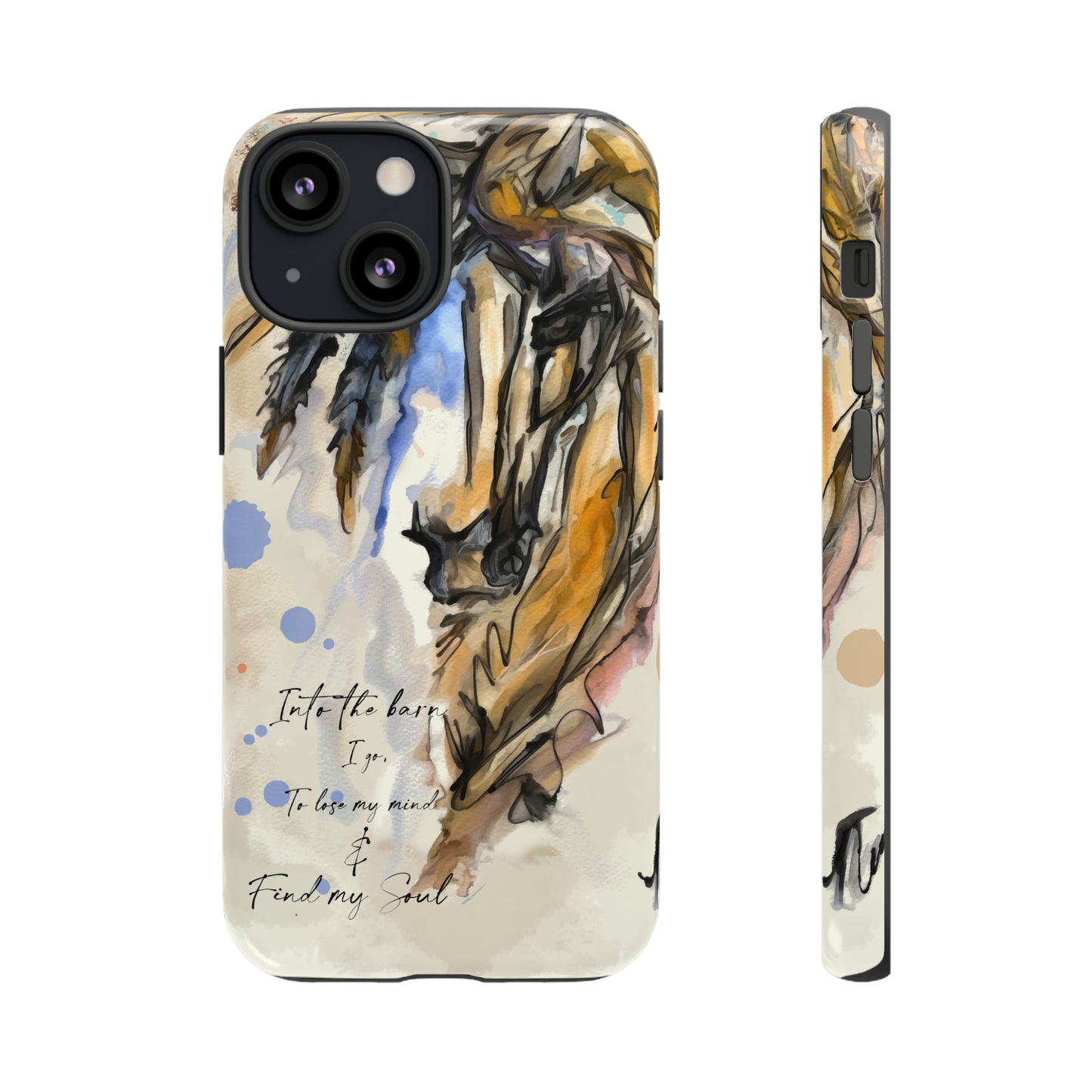 Inspirational Watercolor Horse Horse Lover Gift Study Tough Case Phone Case.