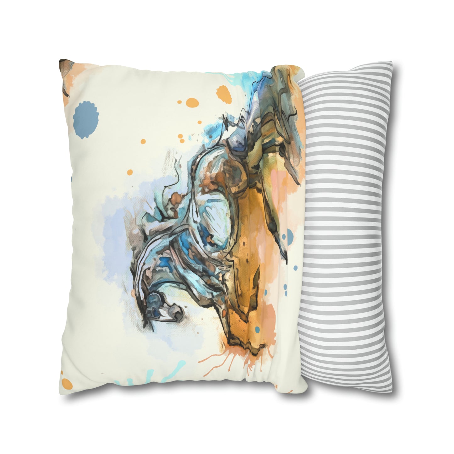 A Romantic Double sided equestrian bit pattern Polyester PILLOW CASE Pillow Cover 24x24