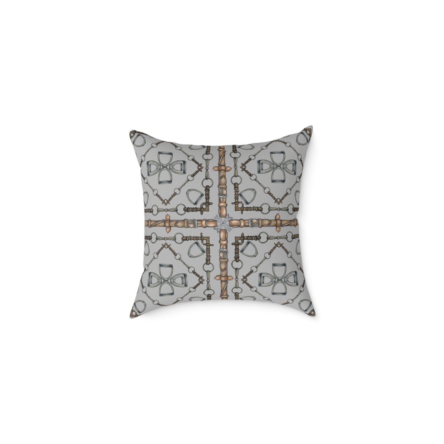 Snaffle Bit Equestrian Home Decor. Hunter Jumper Dressage Bit and Reins Pillow. My original Artwork printed on a pillow. 101 Bits co
