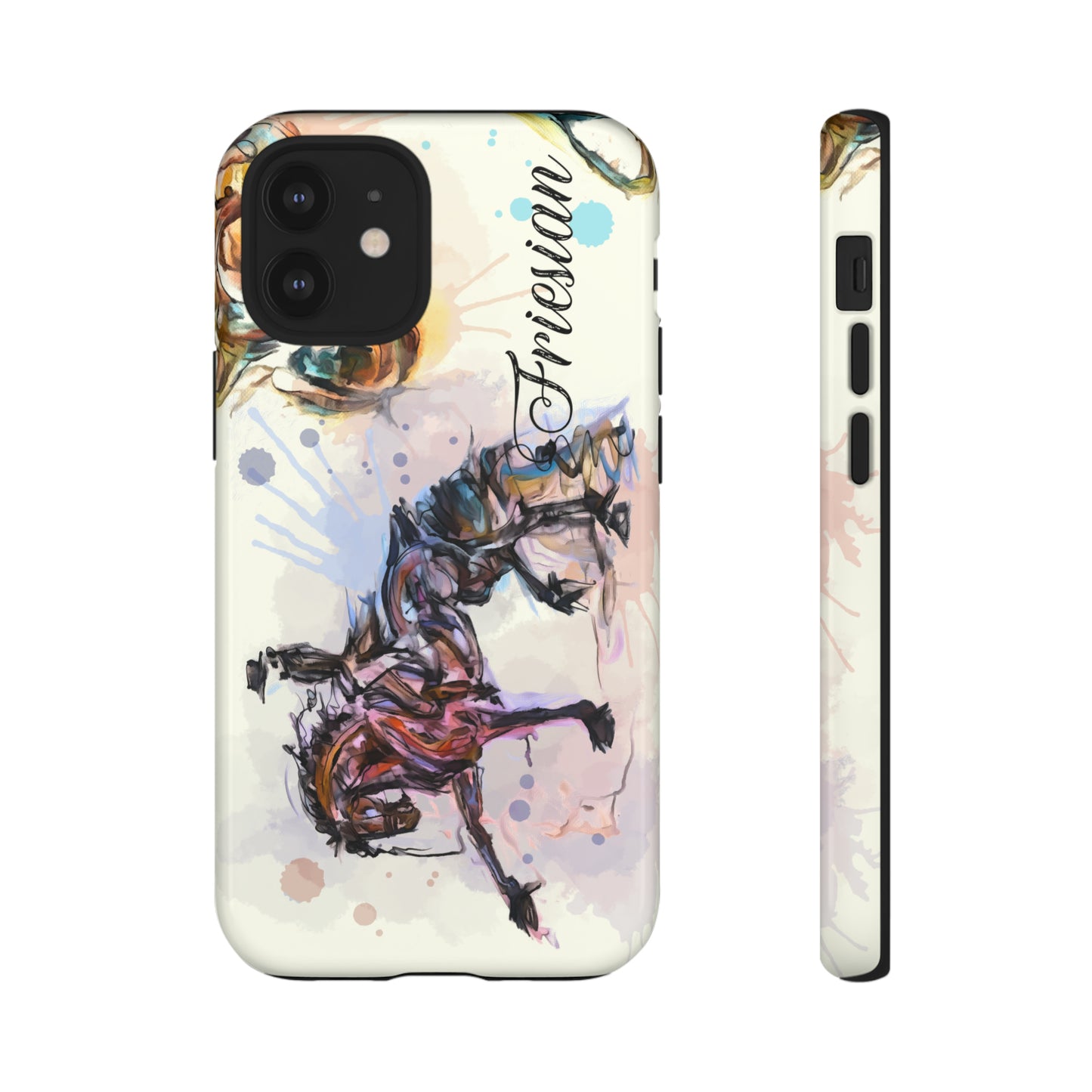 Friesian Watercolor Horse Horse Lover Gift Study Tough Case Phone Case.