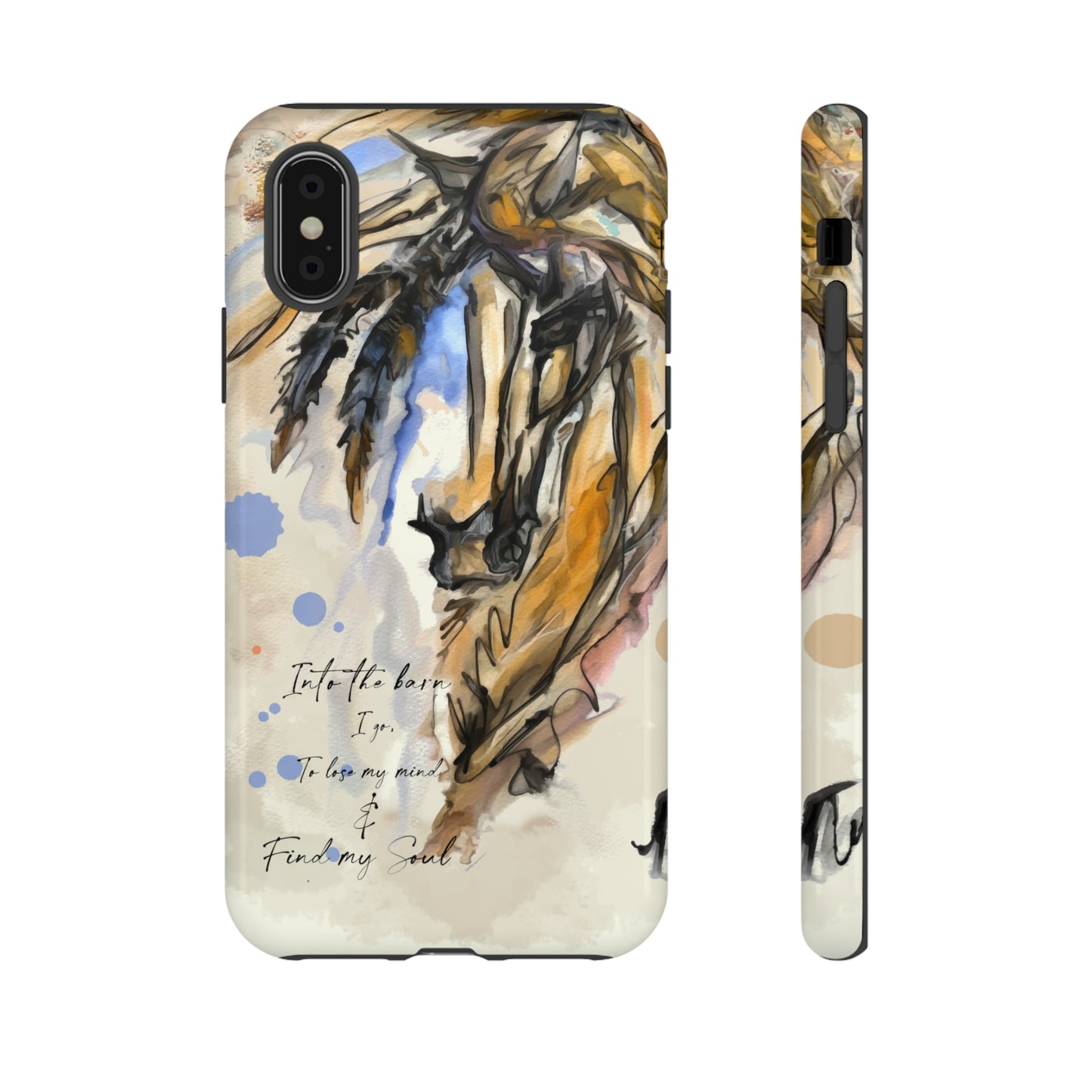 Inspirational Watercolor Horse Horse Lover Gift Study Tough Case Phone Case.