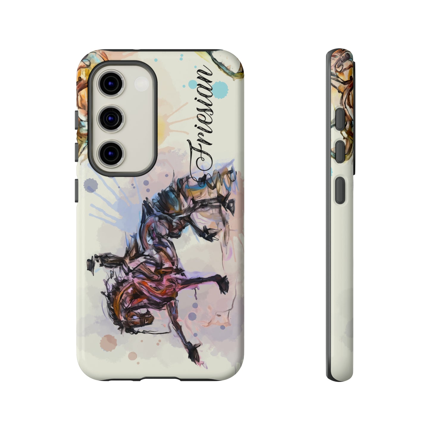 Friesian Watercolor Horse Horse Lover Gift Study Tough Case Phone Case.