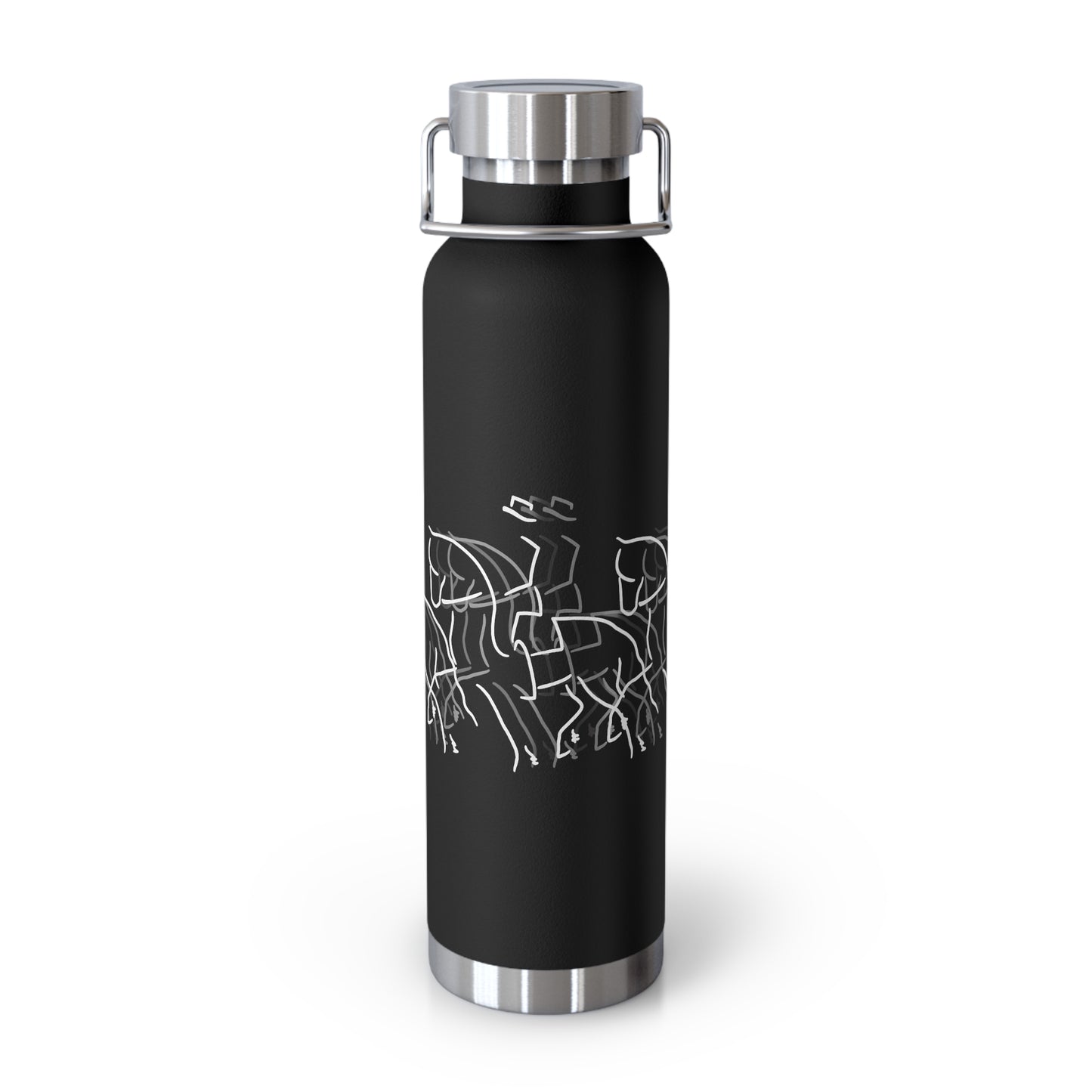 Jenny Veenstra Graphic Dressage color Copper Vacuum Insulated Bottle, 22oz