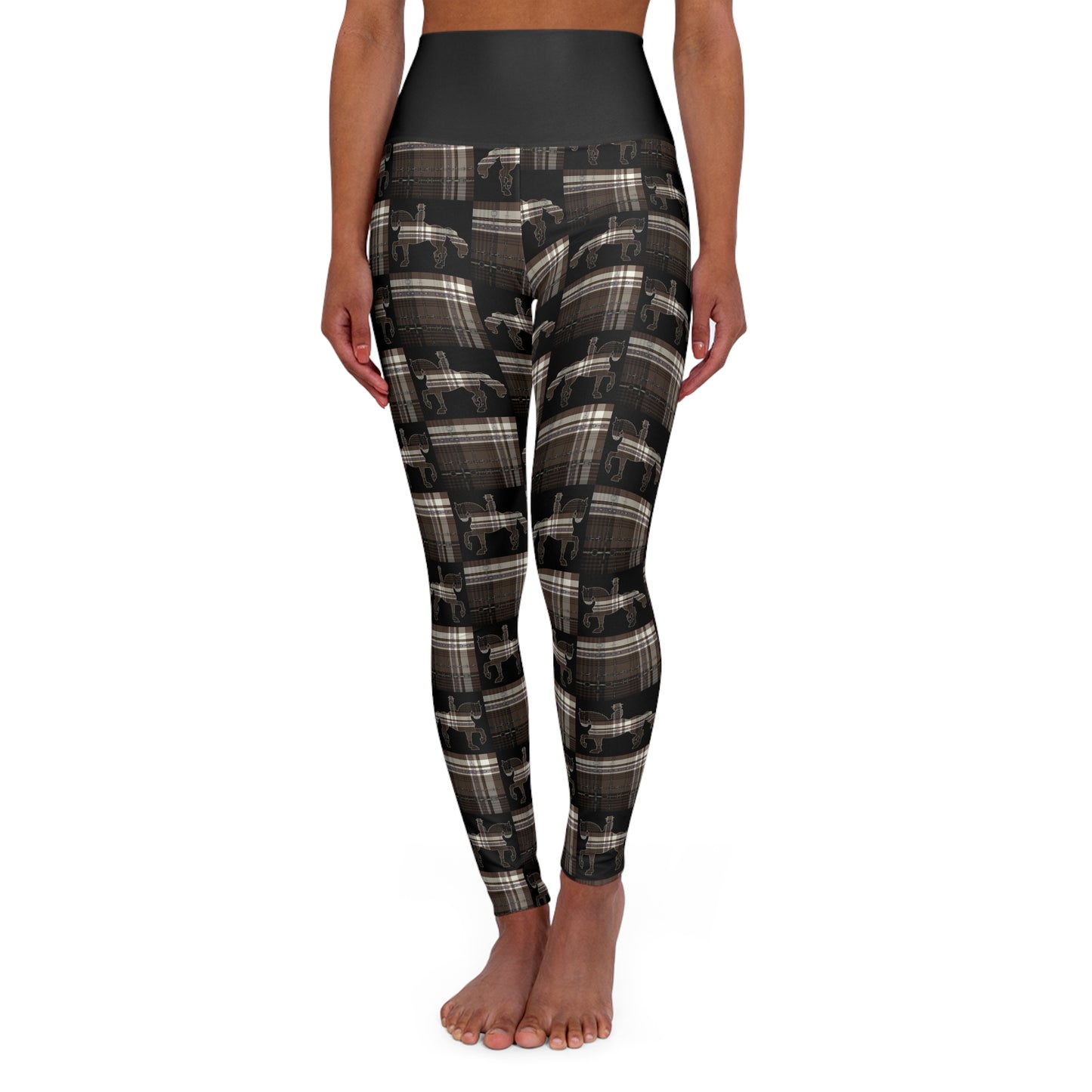 Dressage Piaffe Plaid High Waisted Yoga Leggings (AOP)