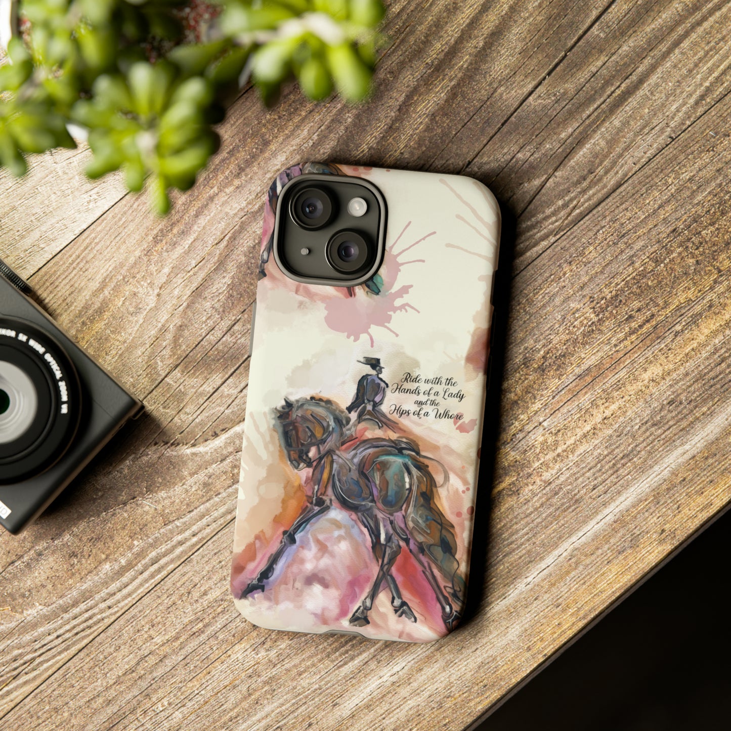 Raunchy Dressage Watercolor Horse Horse Lover Gift Study Tough Case Phone Case.