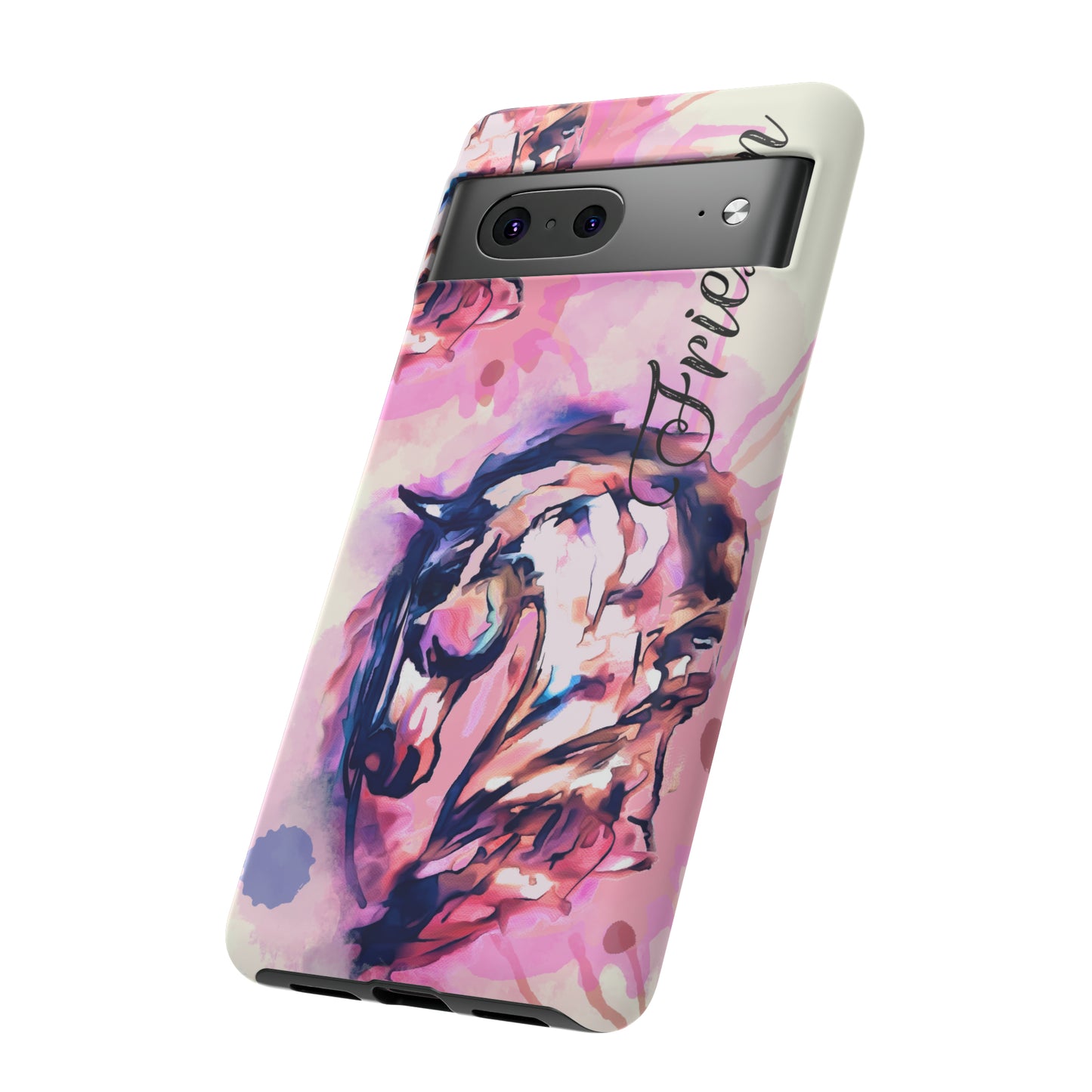 Friesian Watercolor Flower crown Horse Horse Lover Gift Study Tough Case Phone Case.