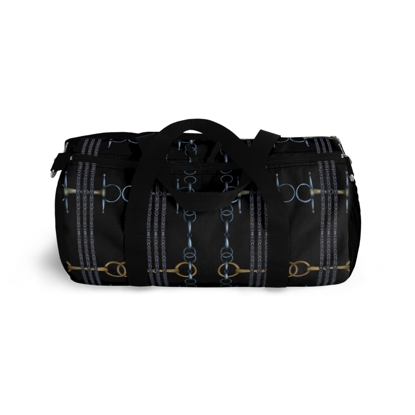 Reins and Bits Pattern Black Duffel Bag