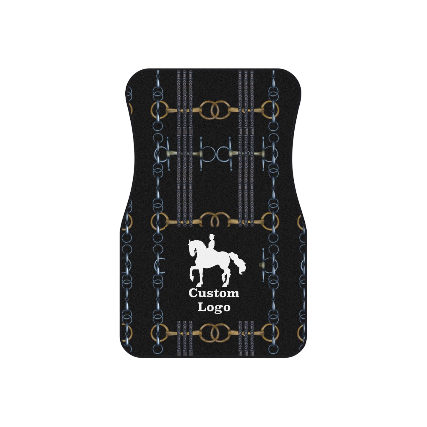 Customizable Reins and Bit Pattern Car Mats (Set of 4)