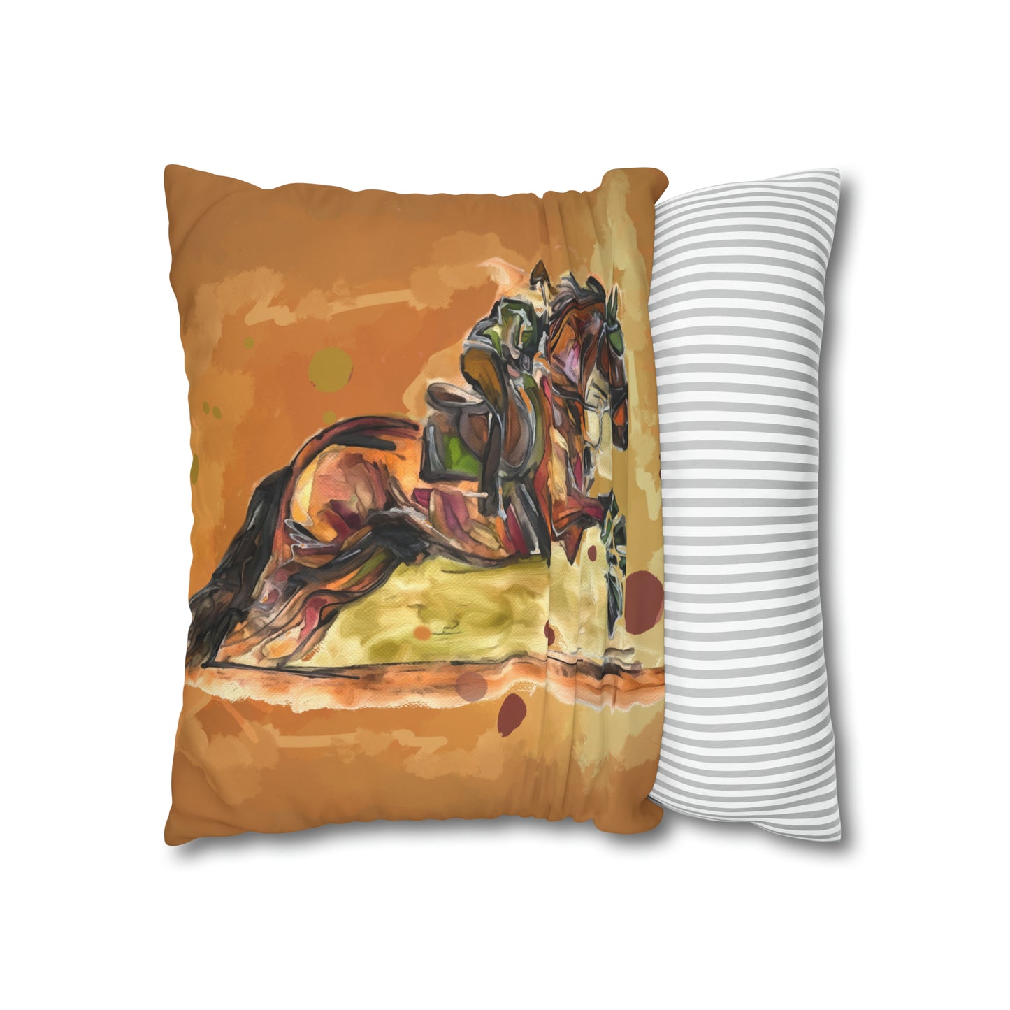 Hunter Jumper Fox and Hound Double sided equestrian bit pattern Polyester PILLOW CASE Pillow Cover 24x24