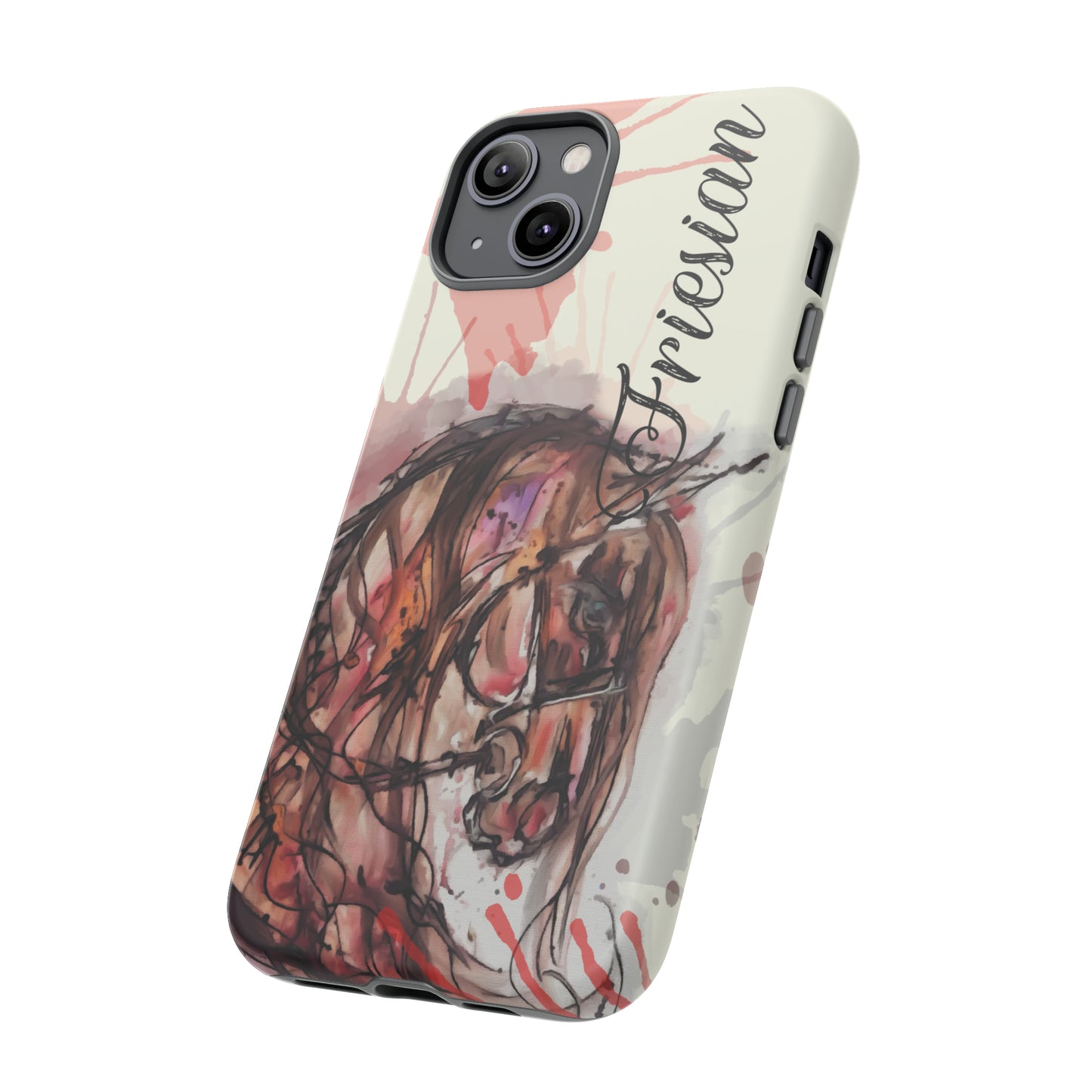 Friesian Watercolor Flower crown Horse Horse Lover Gift Study Tough Case Phone Case.