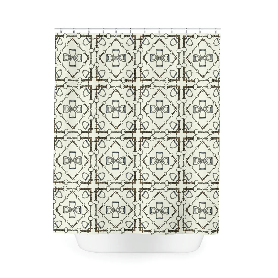 Snaffle bit stirrup Polyester Shower Curtain (Set of 5)