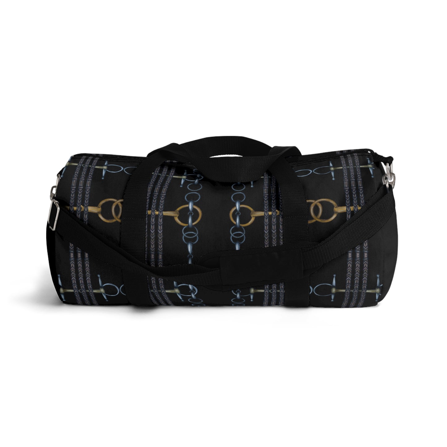 Reins and Bits Pattern Black Duffel Bag