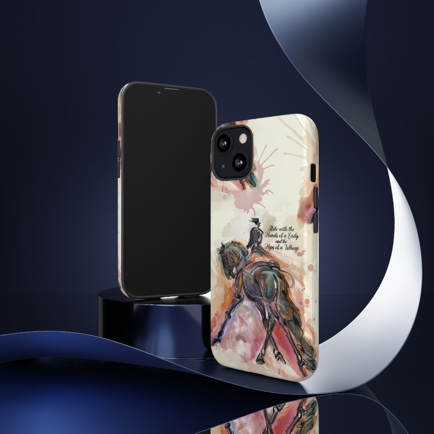Raunchy Dressage Watercolor Horse Horse Lover Gift Study Tough Case Phone Case.