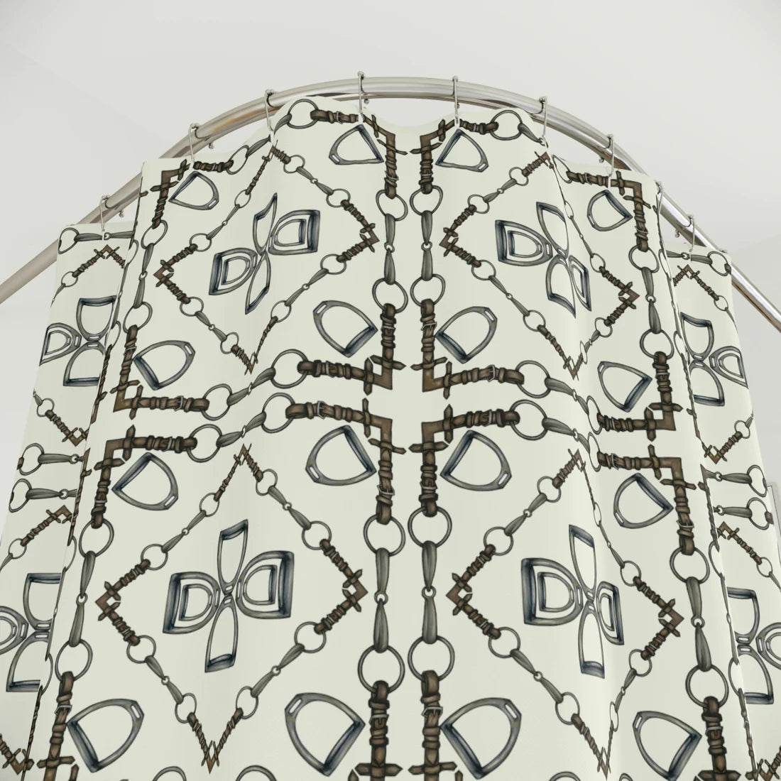 Snaffle bit stirrup Polyester Shower Curtain (Set of 5)