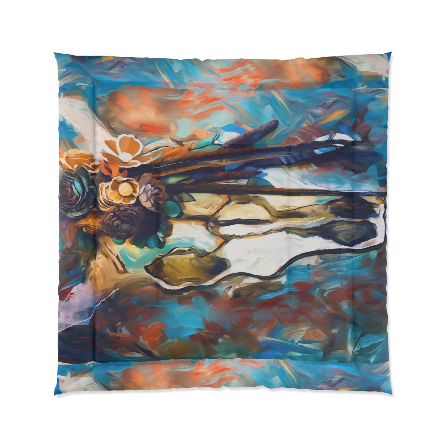 Southwestern Cow Skull ART SUGAR SKULL DECOR Comforter