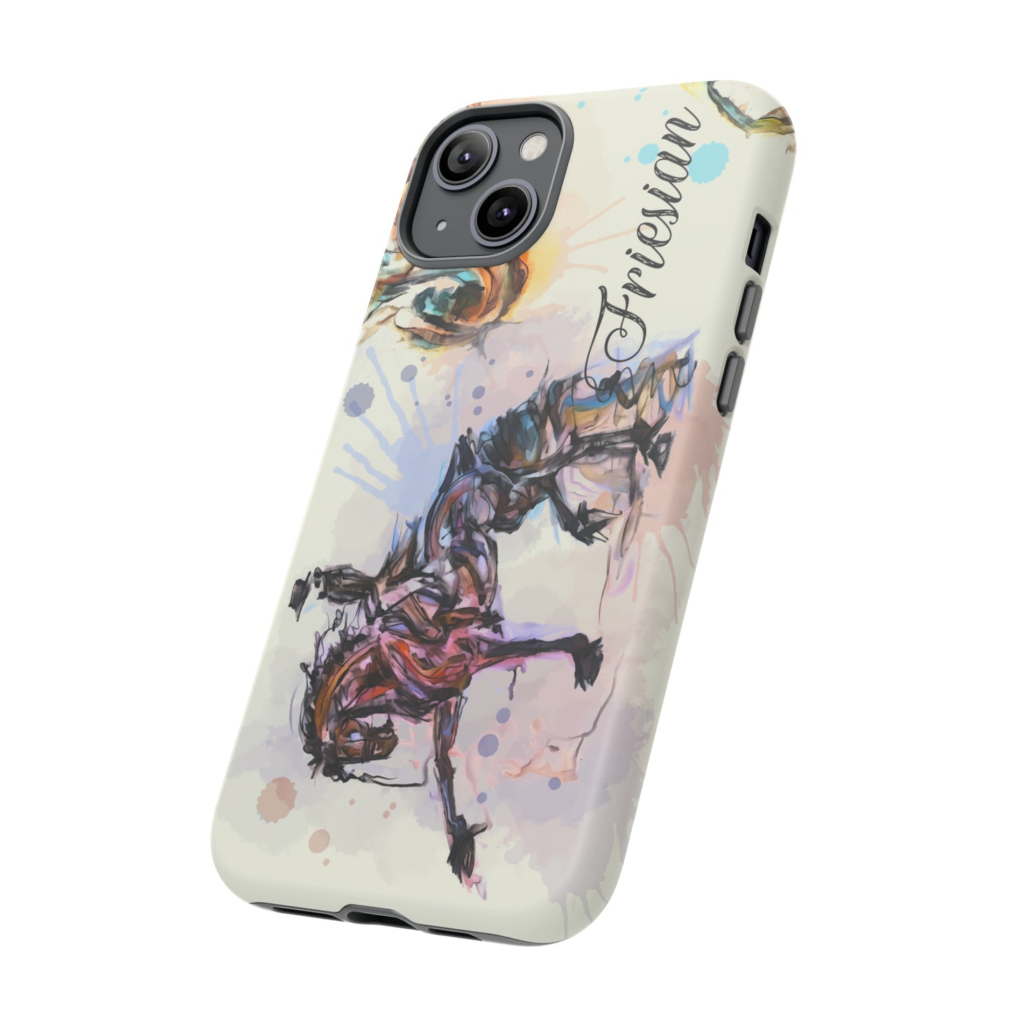 Friesian Watercolor Horse Horse Lover Gift Study Tough Case Phone Case.