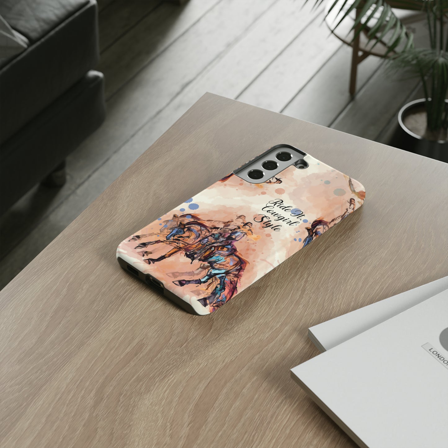 Raunchy Western Horse Watercolor Horse Horse Lover Gift Study Tough Case Phone Case.