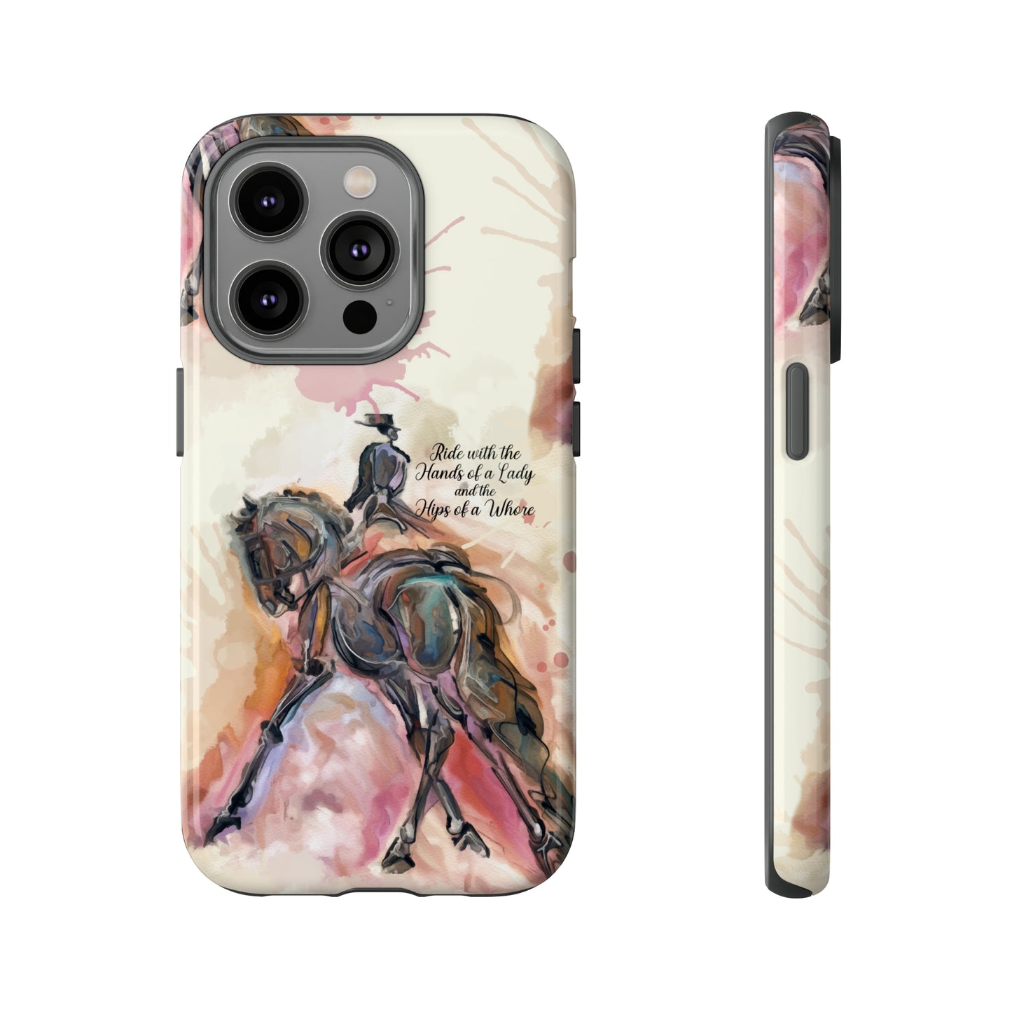Raunchy Dressage Watercolor Horse Horse Lover Gift Study Tough Case Phone Case.