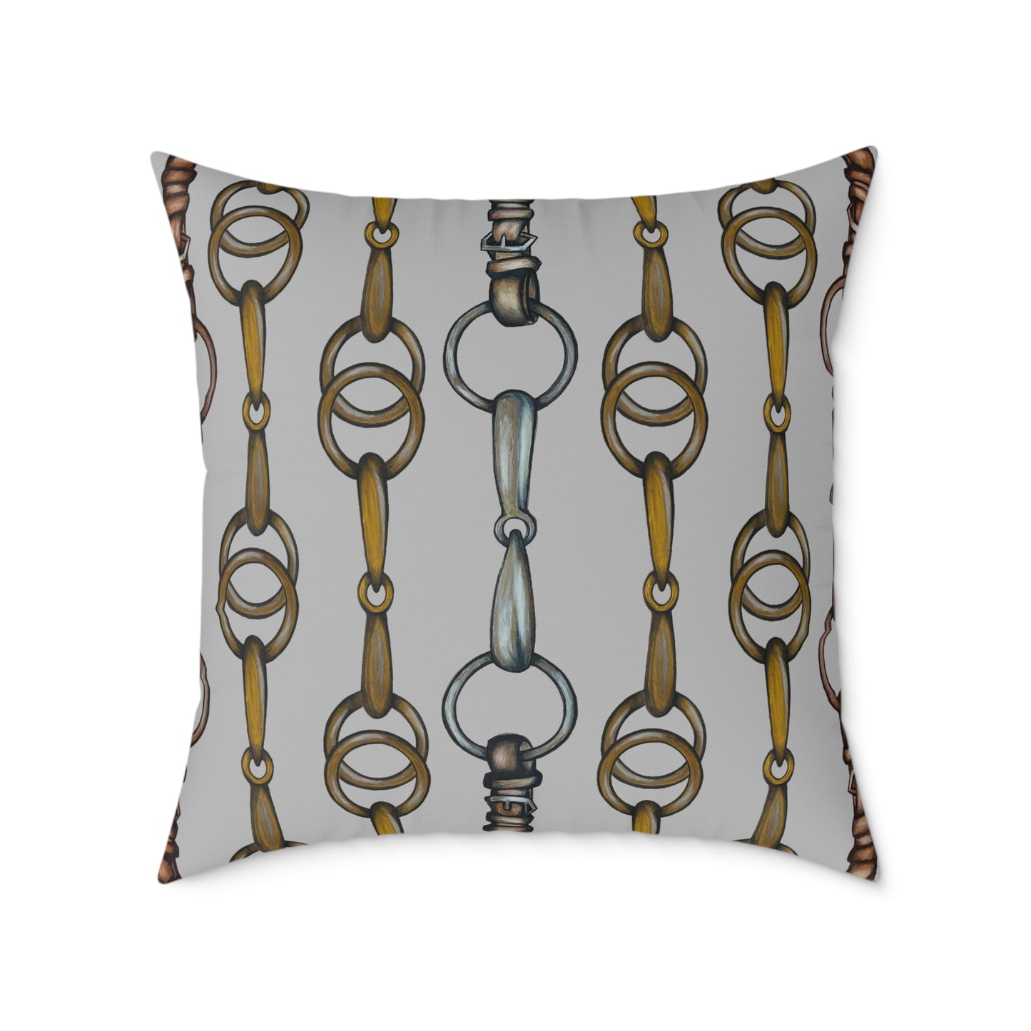 Snaffle Bit Equestrian Home Decor. Hunter Jumper Dressage Bit and Reins Pillow. My original Artwork printed on a pillow. 101 Bits co