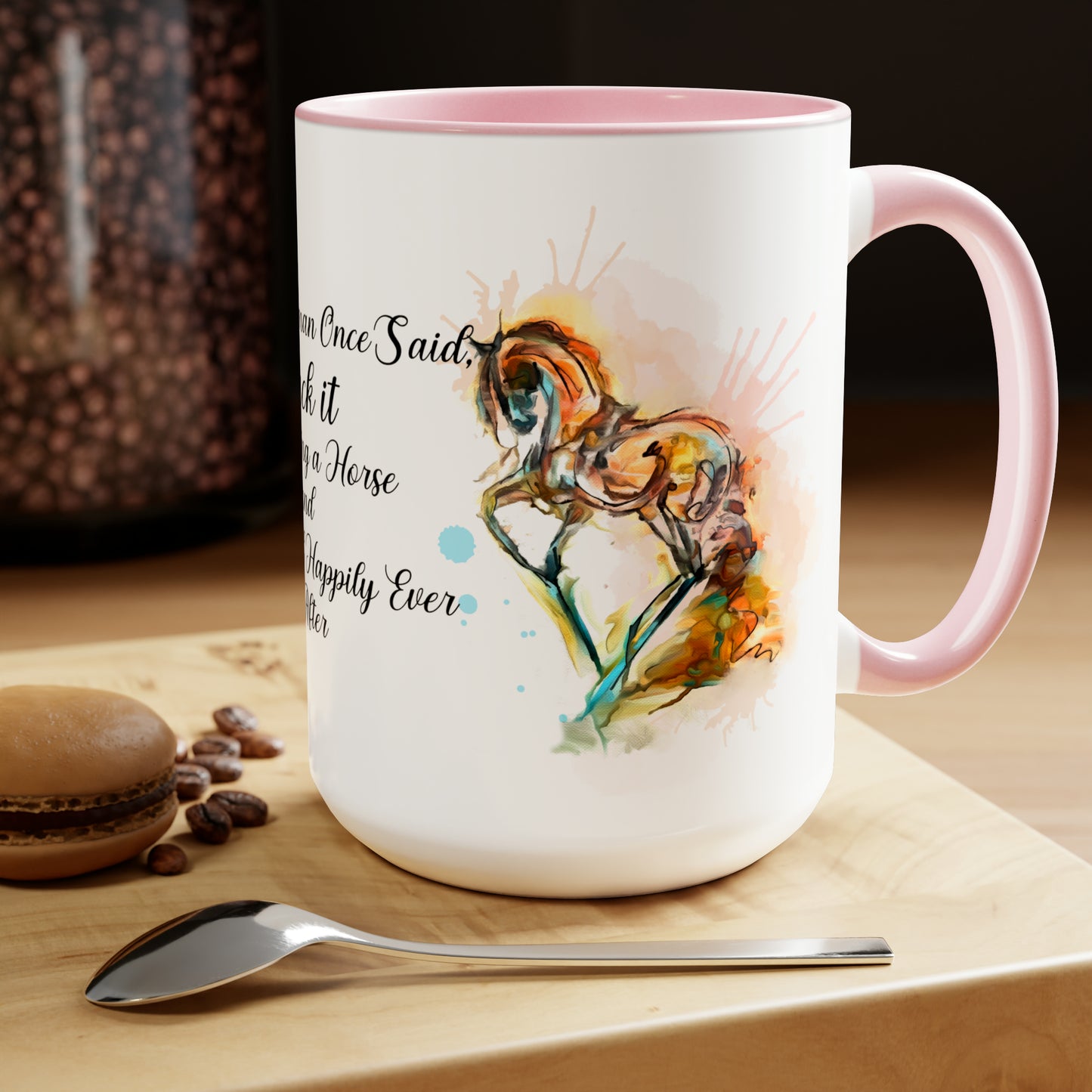 Copy of Copy of Pegasus Water color art . Horse Lover Gift -Two-Tone Coffee Mugs, 15oz