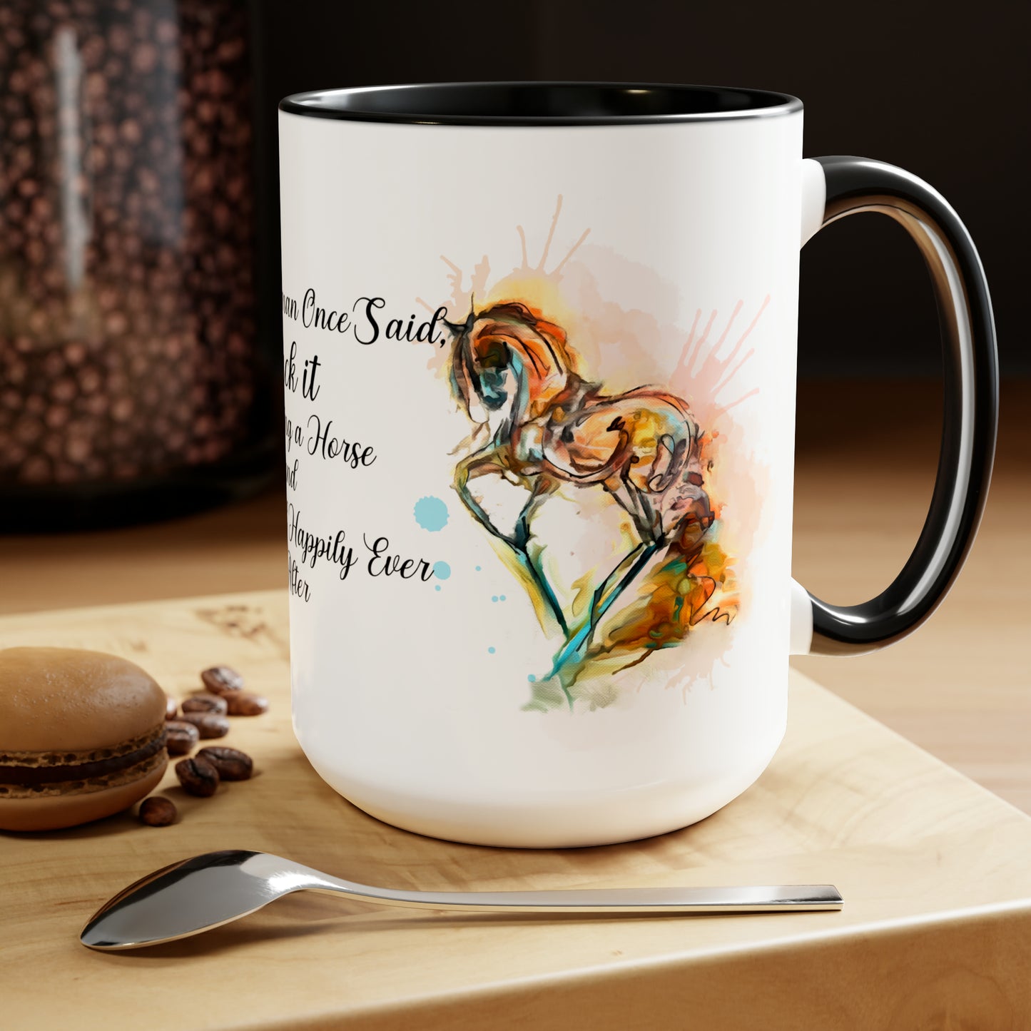 Copy of Copy of Pegasus Water color art . Horse Lover Gift -Two-Tone Coffee Mugs, 15oz