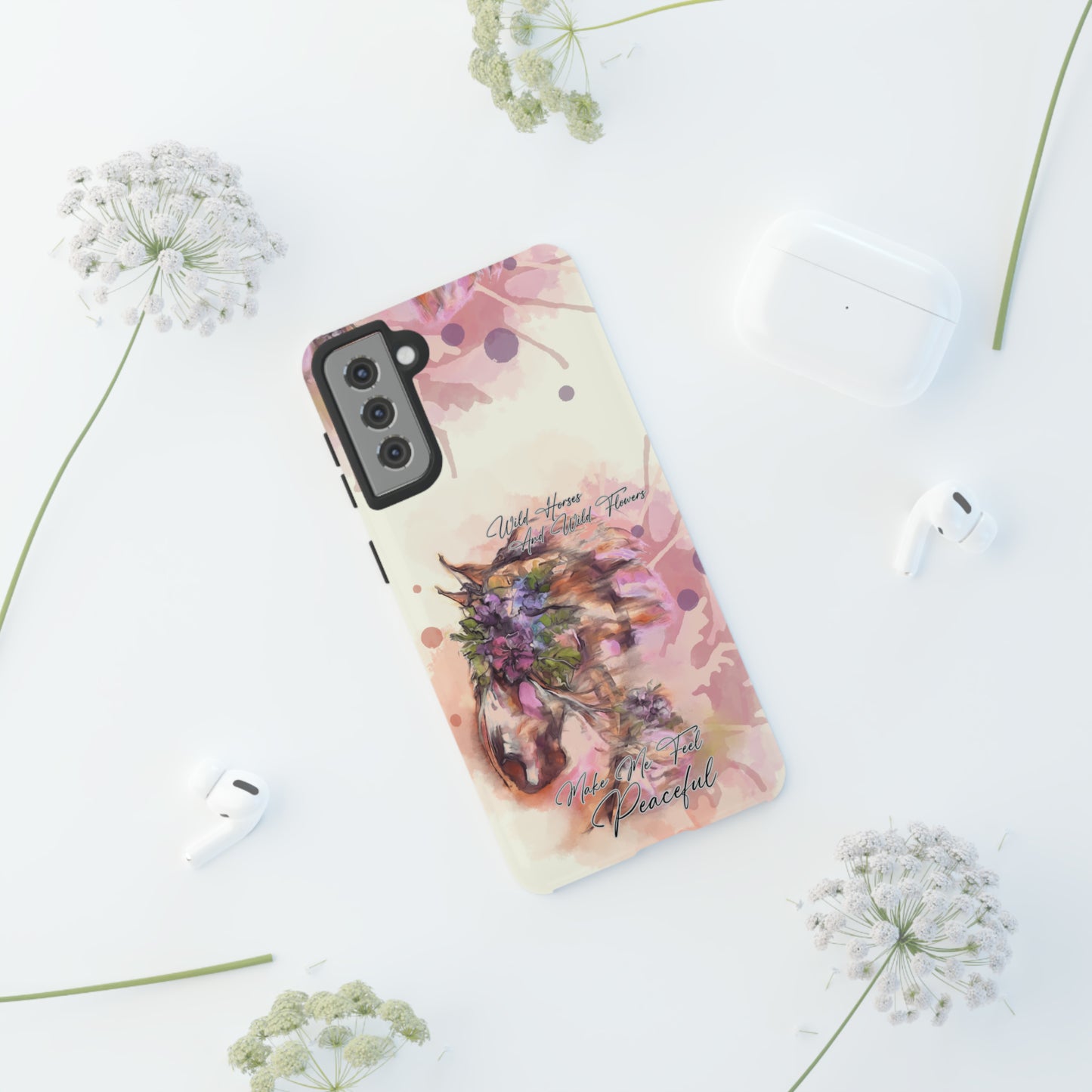Romantic Equestrian Watercolor Horse Horse Lover Gift Study Tough Case Phone Case.