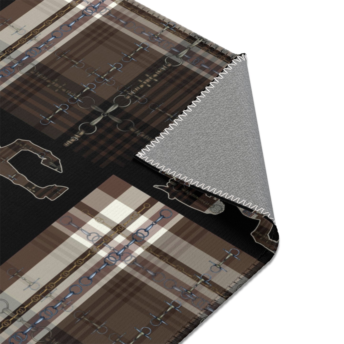 Dressage Piaffe snaffle Bit Plaid Rug - Show Stall Mat - Tack Room Rug - Horse Lovers Gift - Practice your Test Dressage Rug