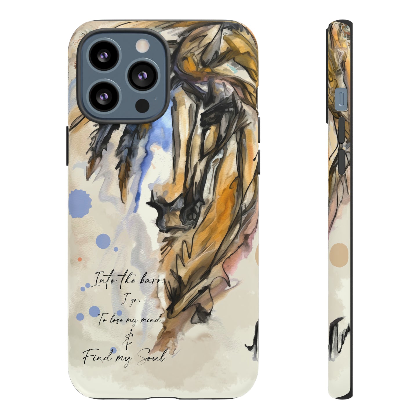 Inspirational Watercolor Horse Horse Lover Gift Study Tough Case Phone Case.