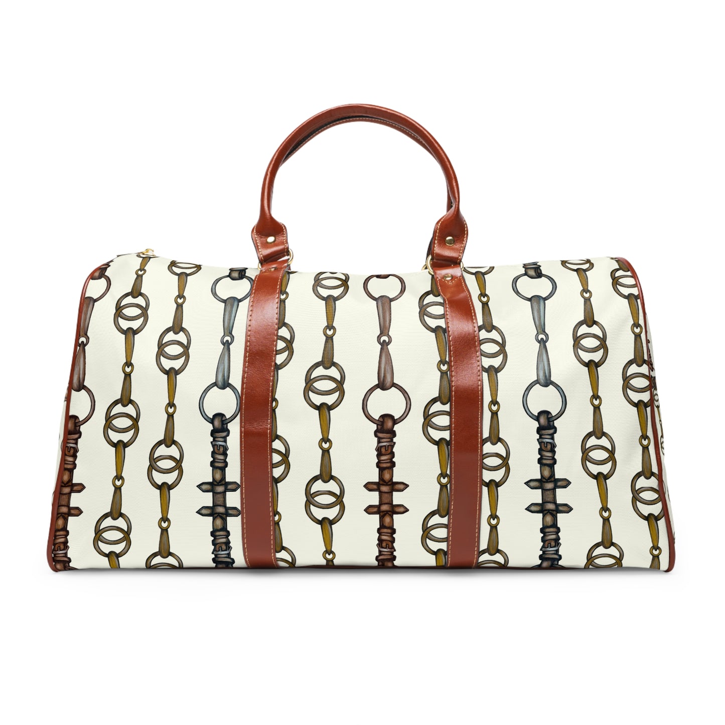 Snaffle Bit and Reins Design Waterproof Travel Bag